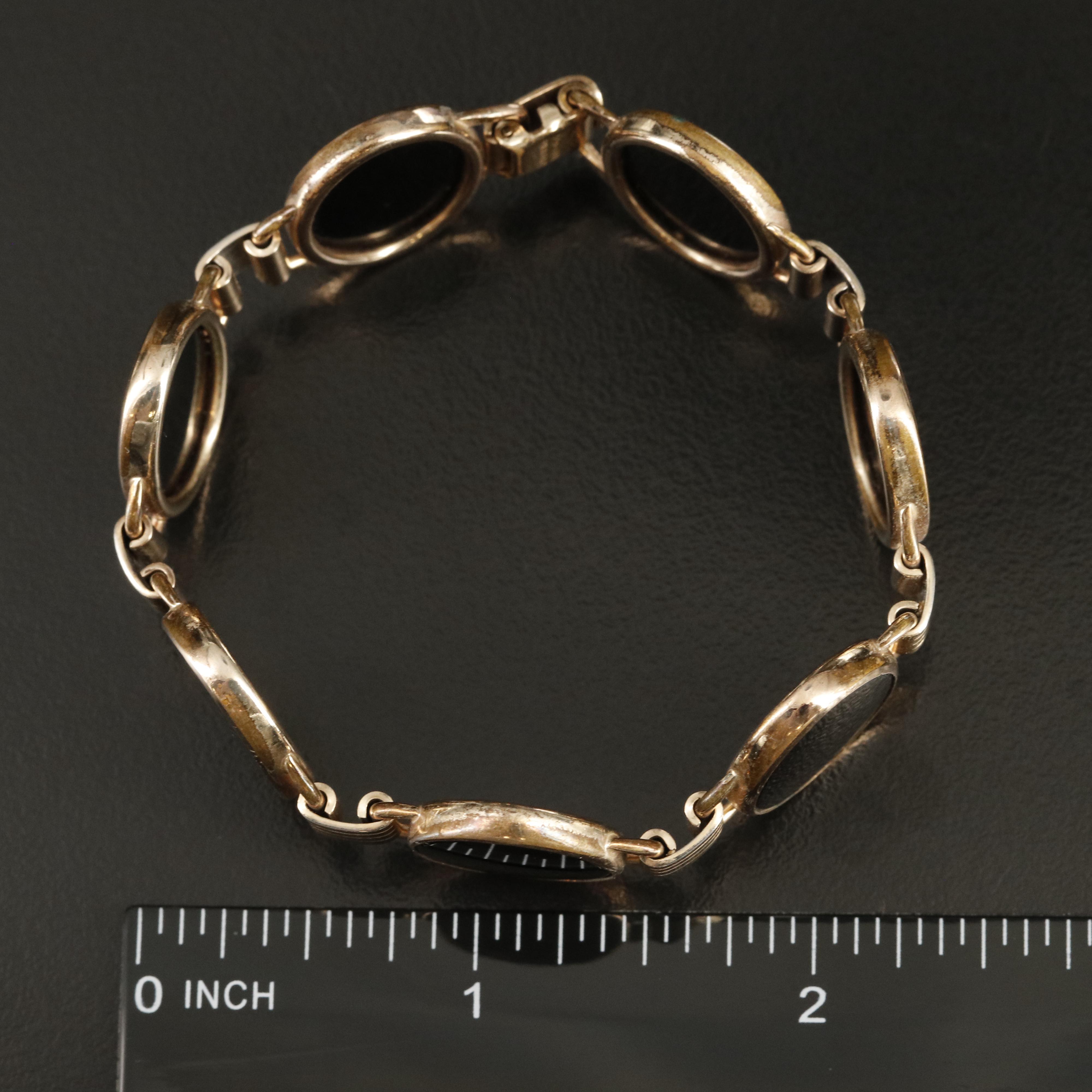 Engel Bro. Inc. Black Onyx Panel Bracelet