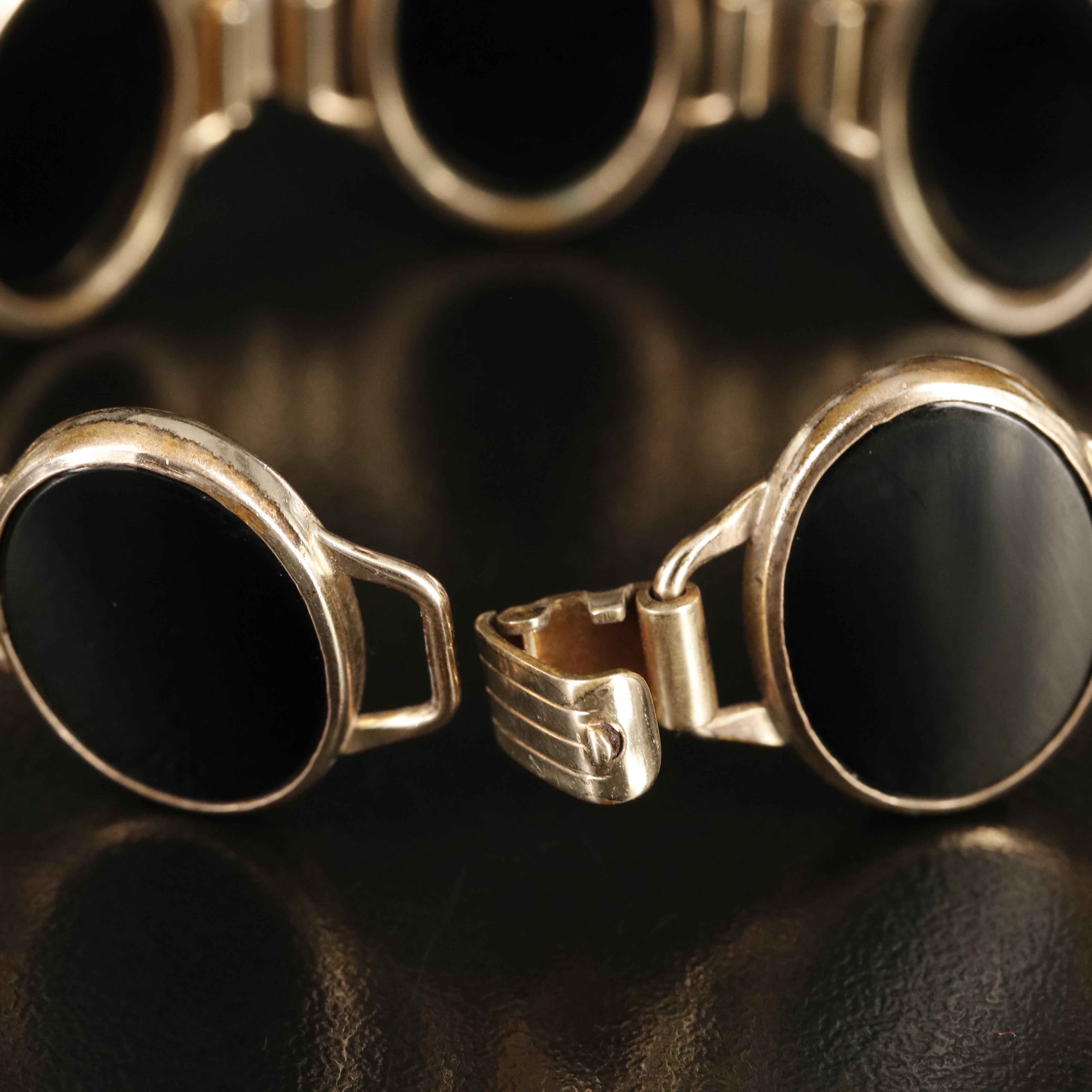 Engel Bro. Inc. Black Onyx Panel Bracelet