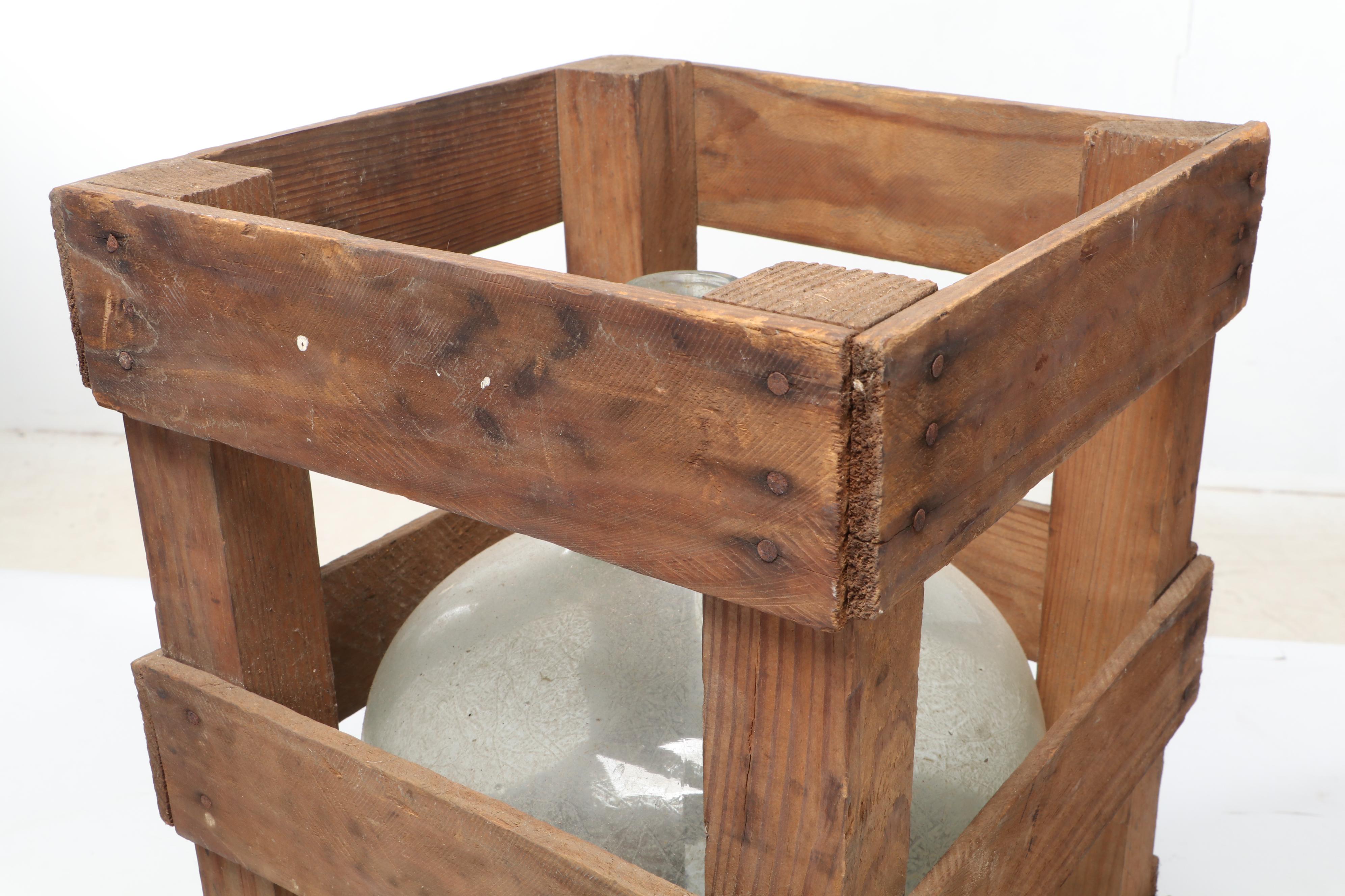 Crated Owens Illinois and Crisa Glass 5 Gallon Carboy Bottles