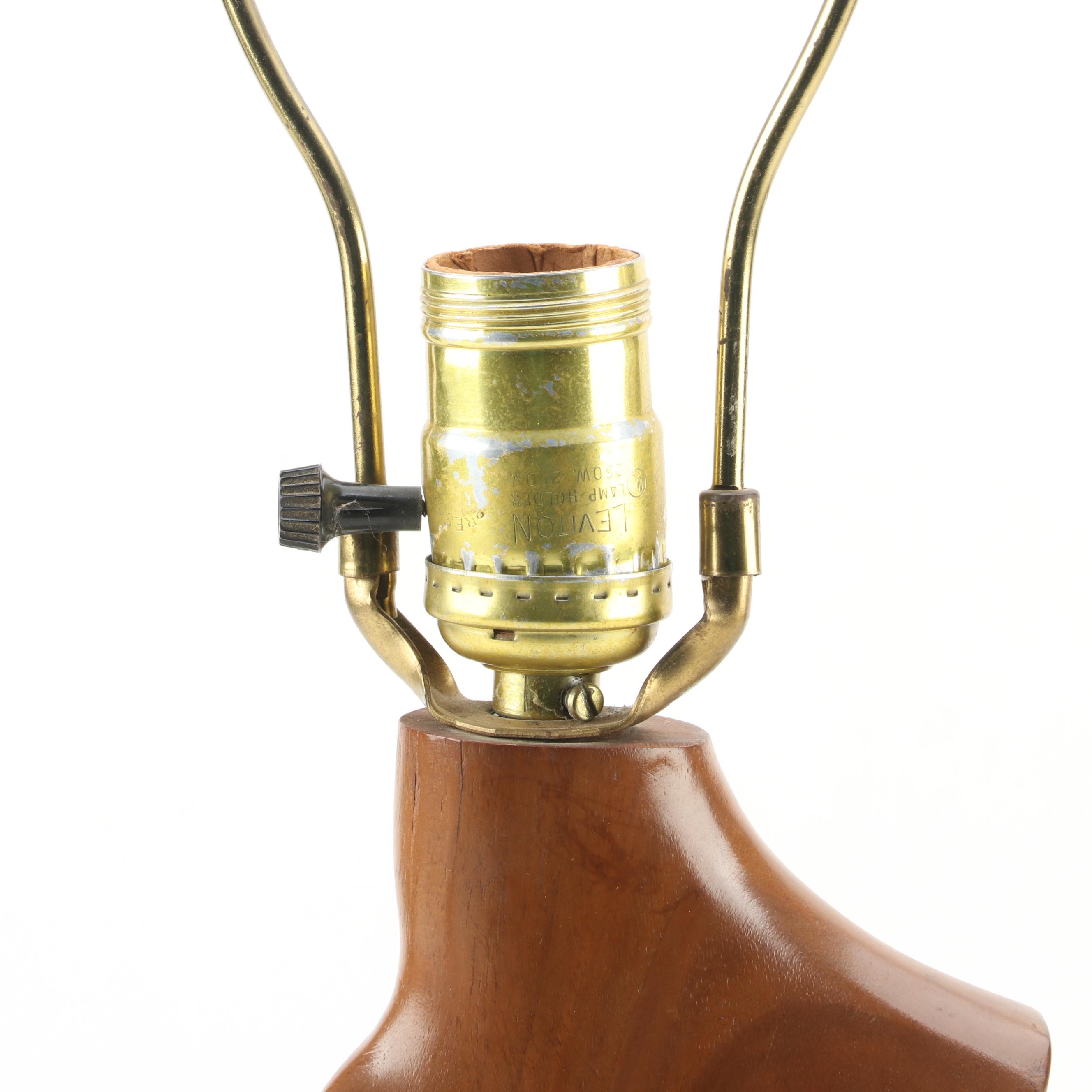 Carved Walnut Rifle Buttstock Lamps With Mini Oak Duck Decoys