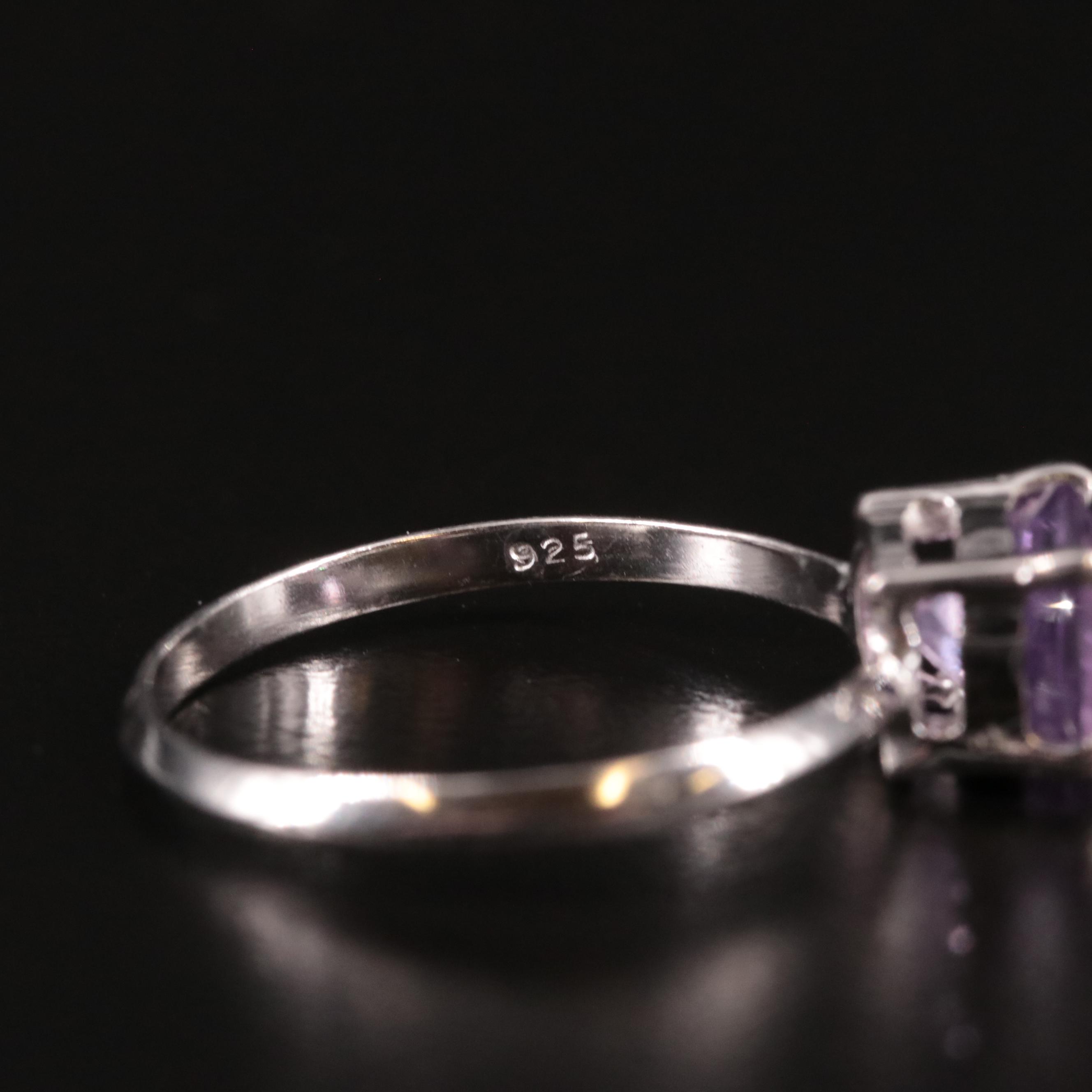 Sterling Amethyst Solitaire Ring