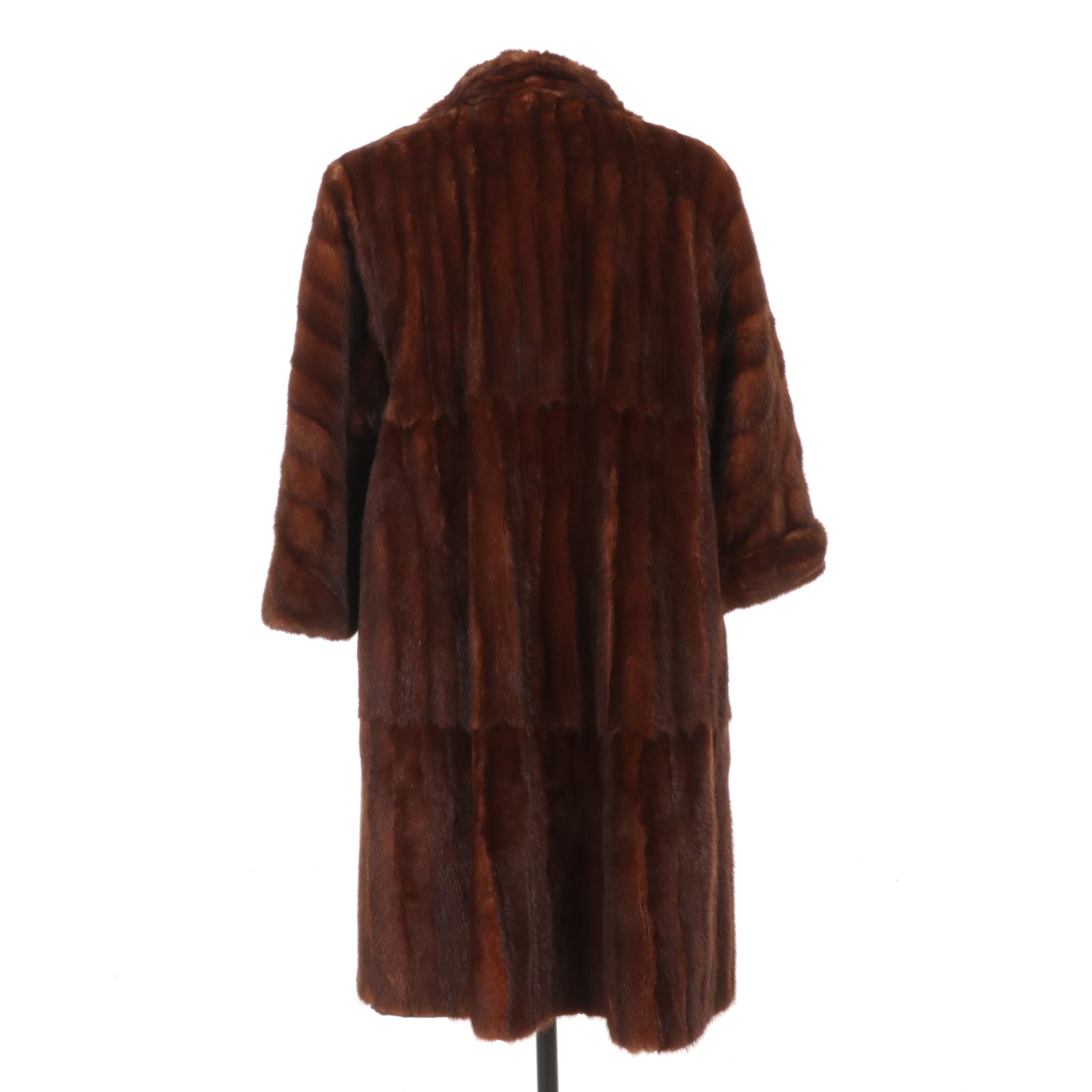 Mahogany Dyed Squirrel Fur Coat, Mid to Late 20th Century