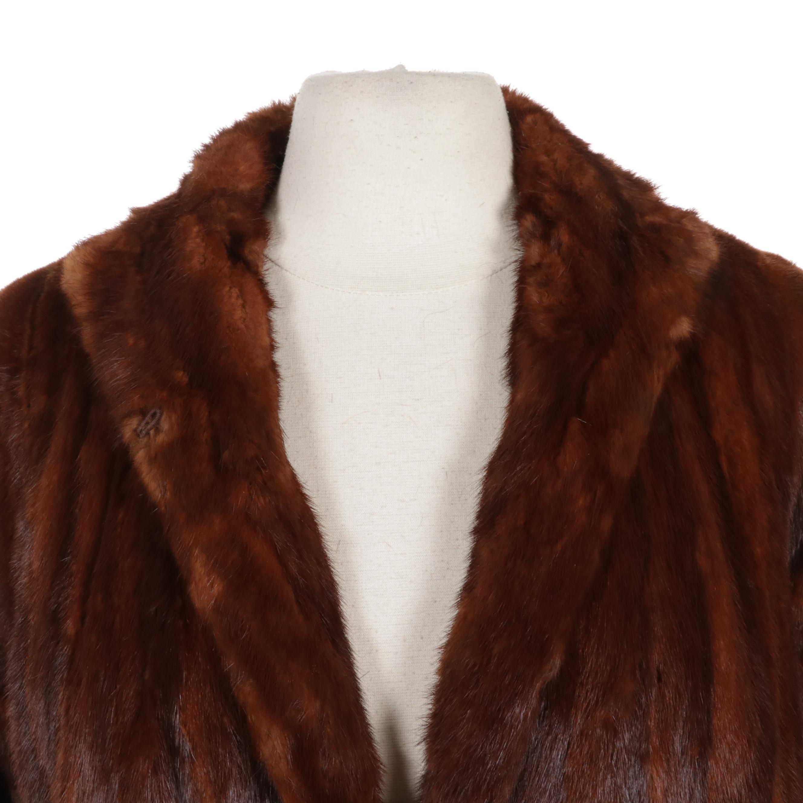 Mahogany Dyed Squirrel Fur Coat, Mid to Late 20th Century