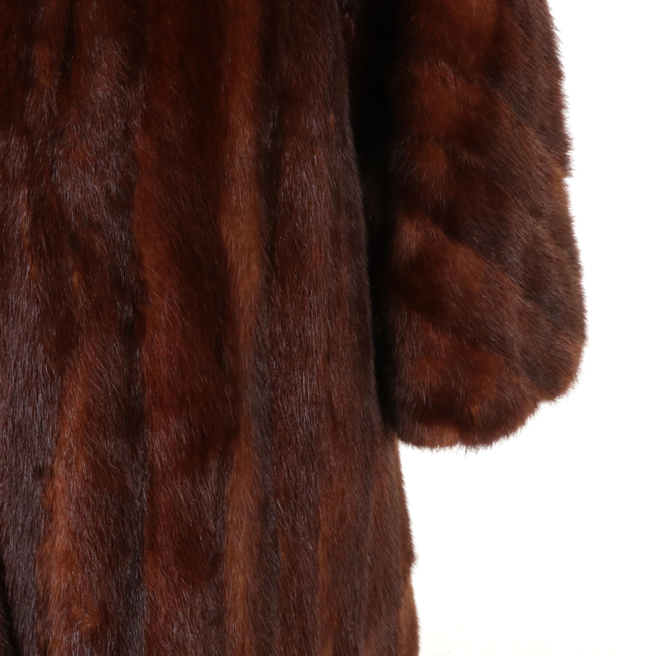 Mahogany Dyed Squirrel Fur Coat, Mid to Late 20th Century