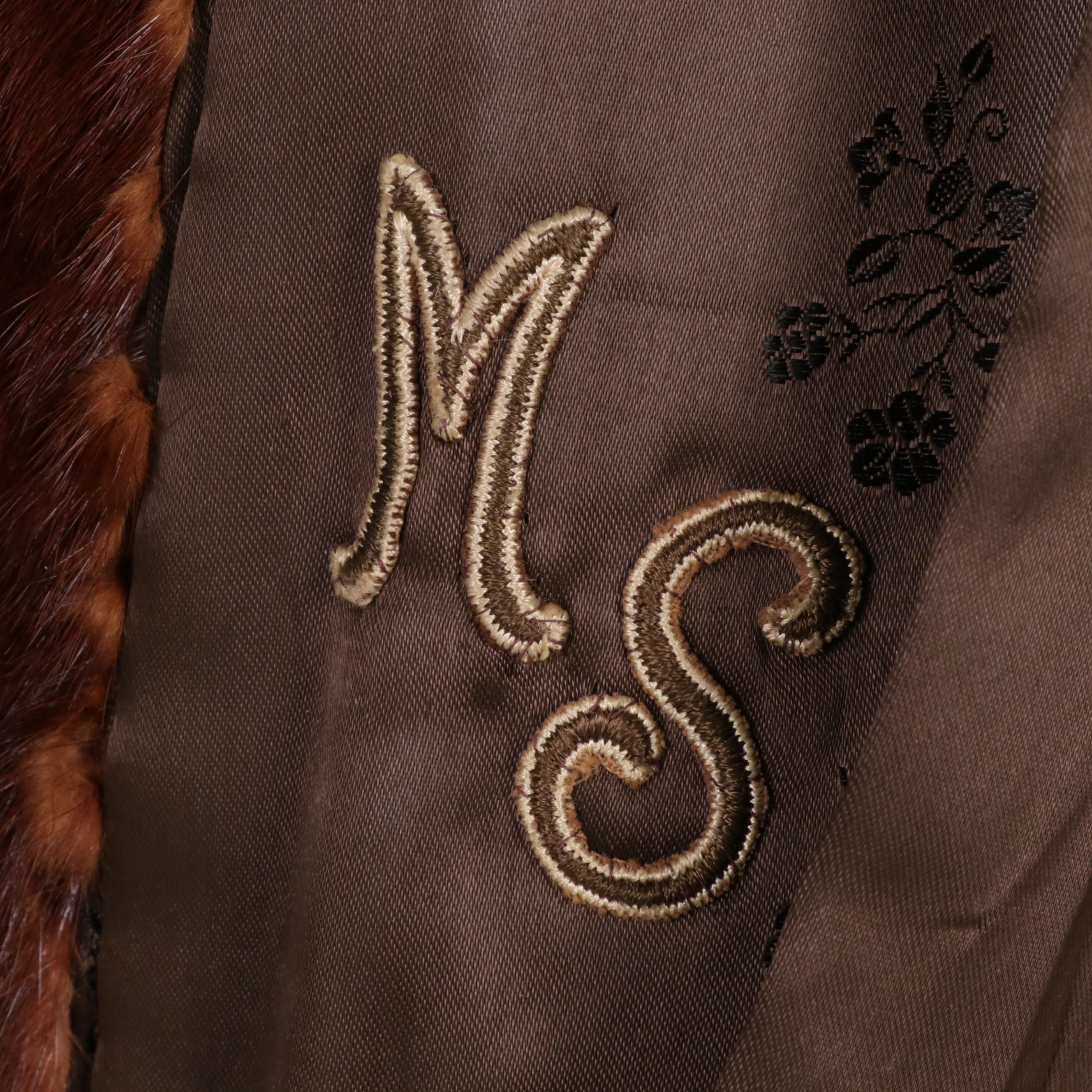 Mahogany Dyed Squirrel Fur Coat, Mid to Late 20th Century