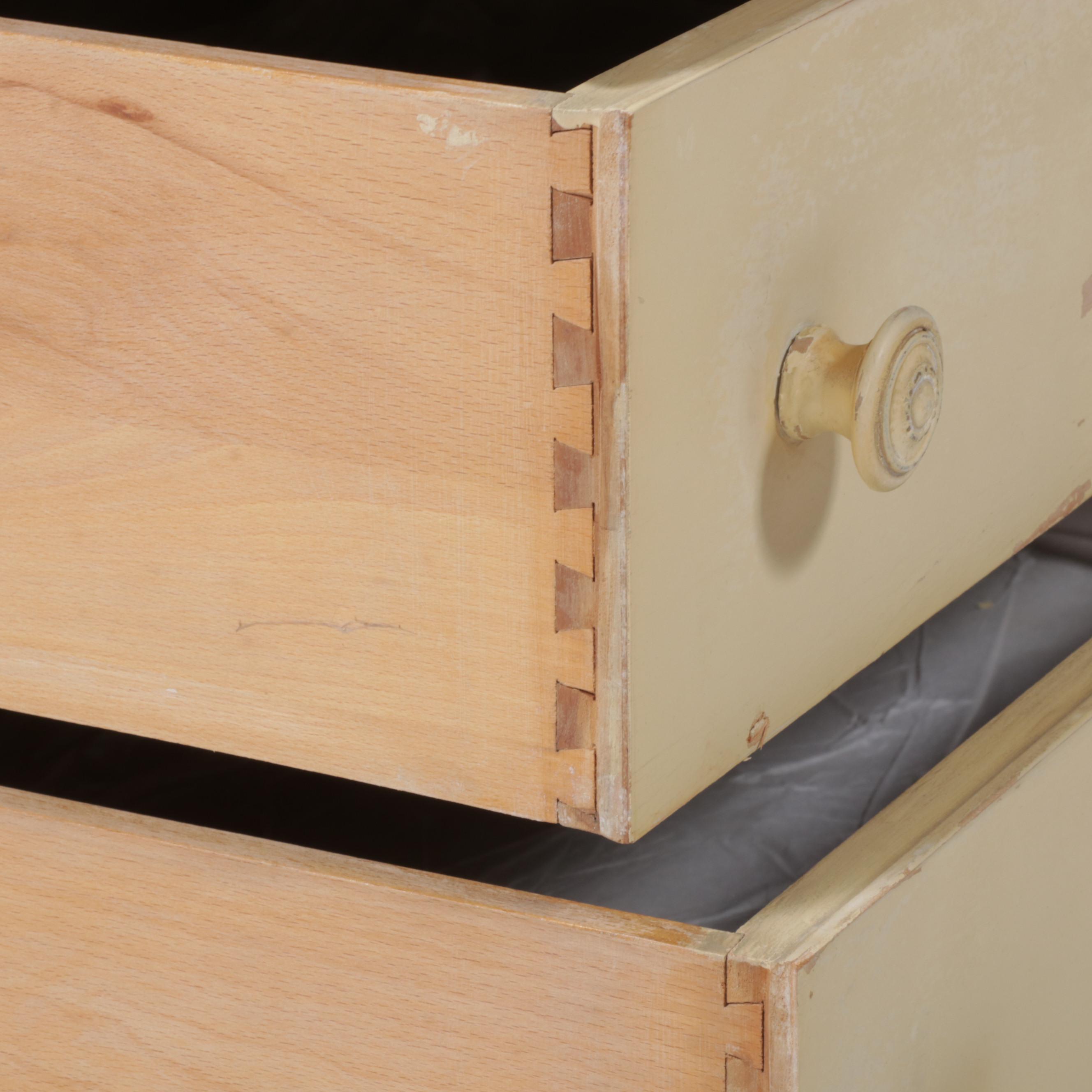 Neoclassical Style Painted Wooden Dresser with Mirror, Mid-20th Century