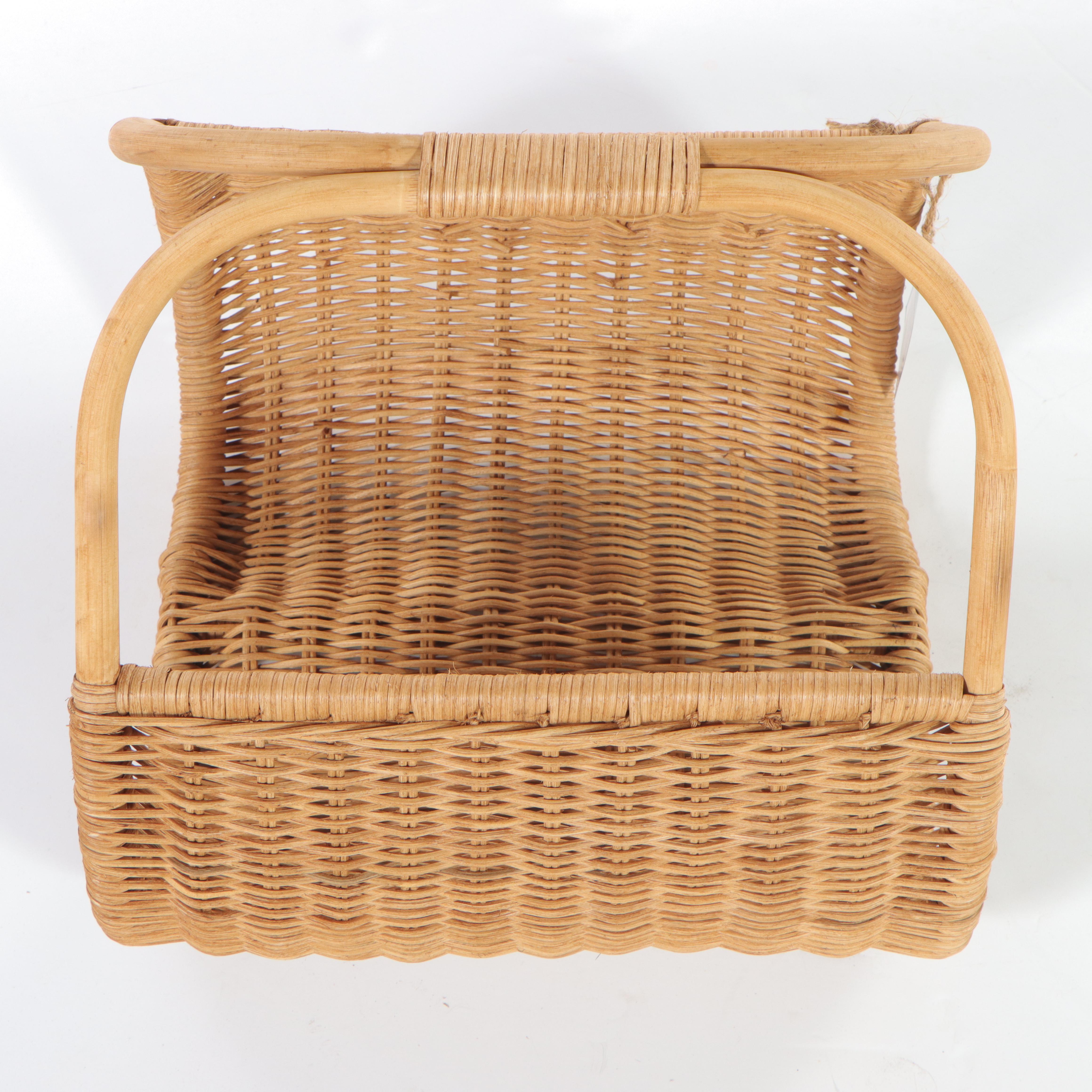 Threshold With Studio McGee Woven Magazine Holder and Striped Basket