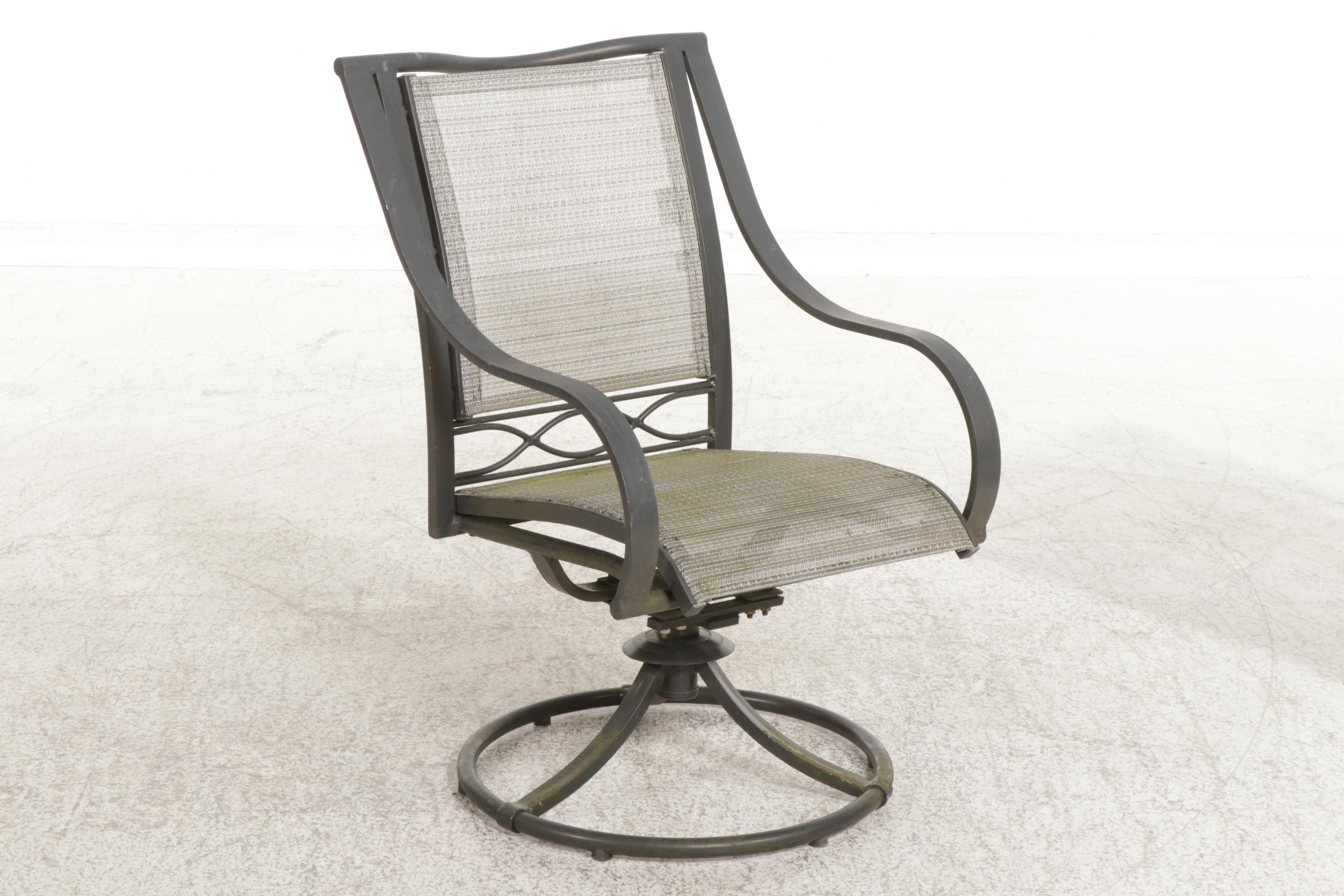 Hampton Bay Five-Piece Metal Patio Dining Set with Umbrella