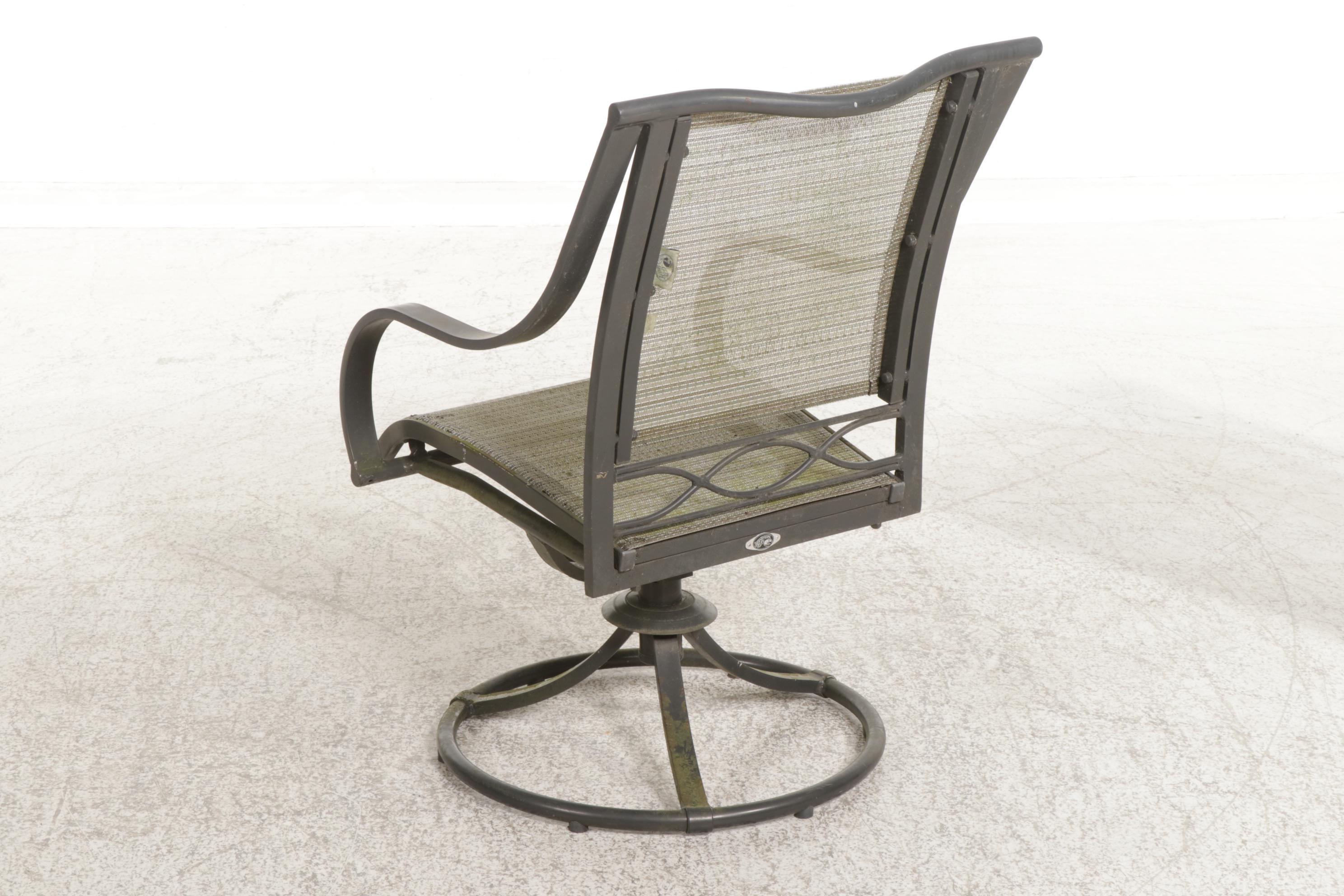 Hampton Bay Five-Piece Metal Patio Dining Set with Umbrella