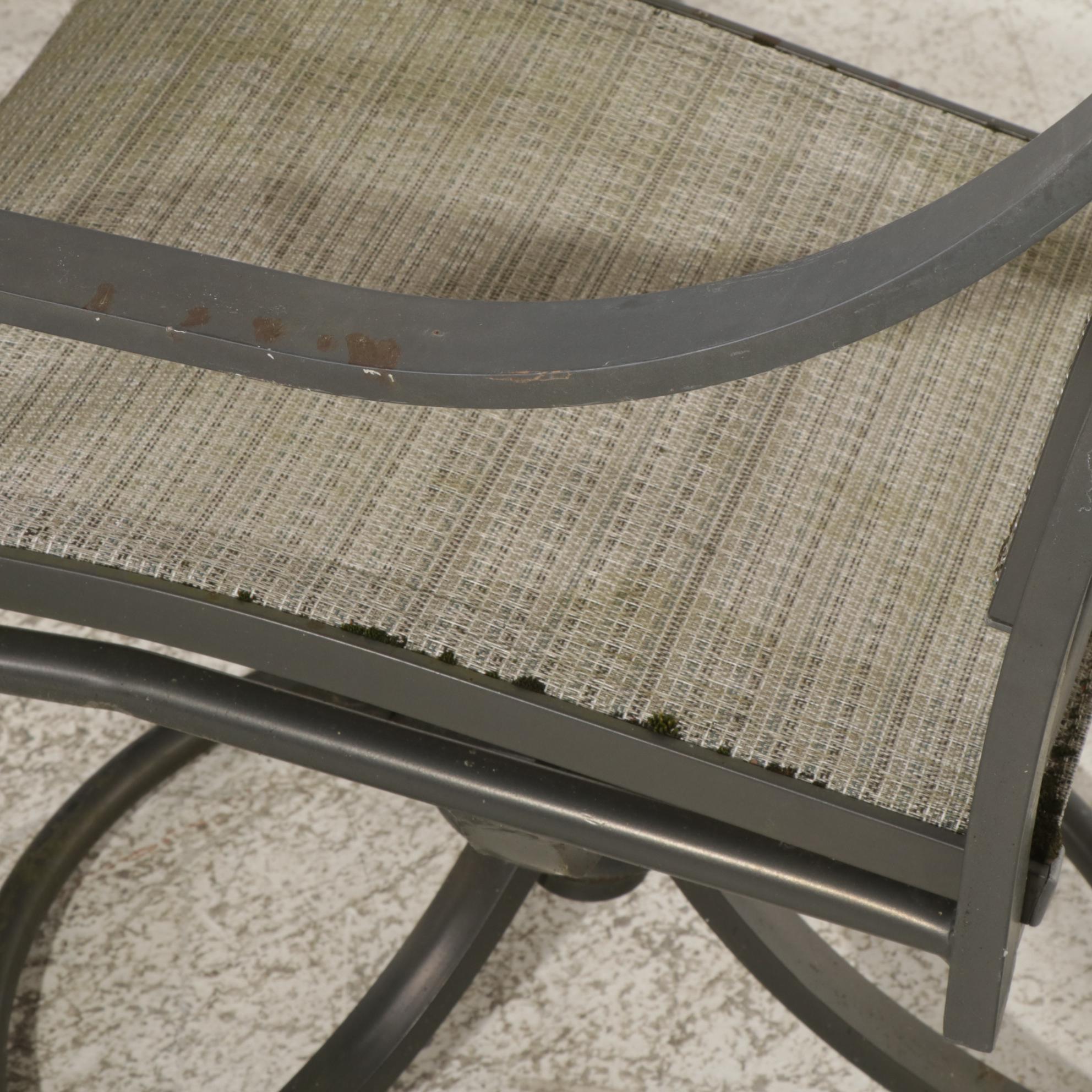 Hampton Bay Five-Piece Metal Patio Dining Set with Umbrella