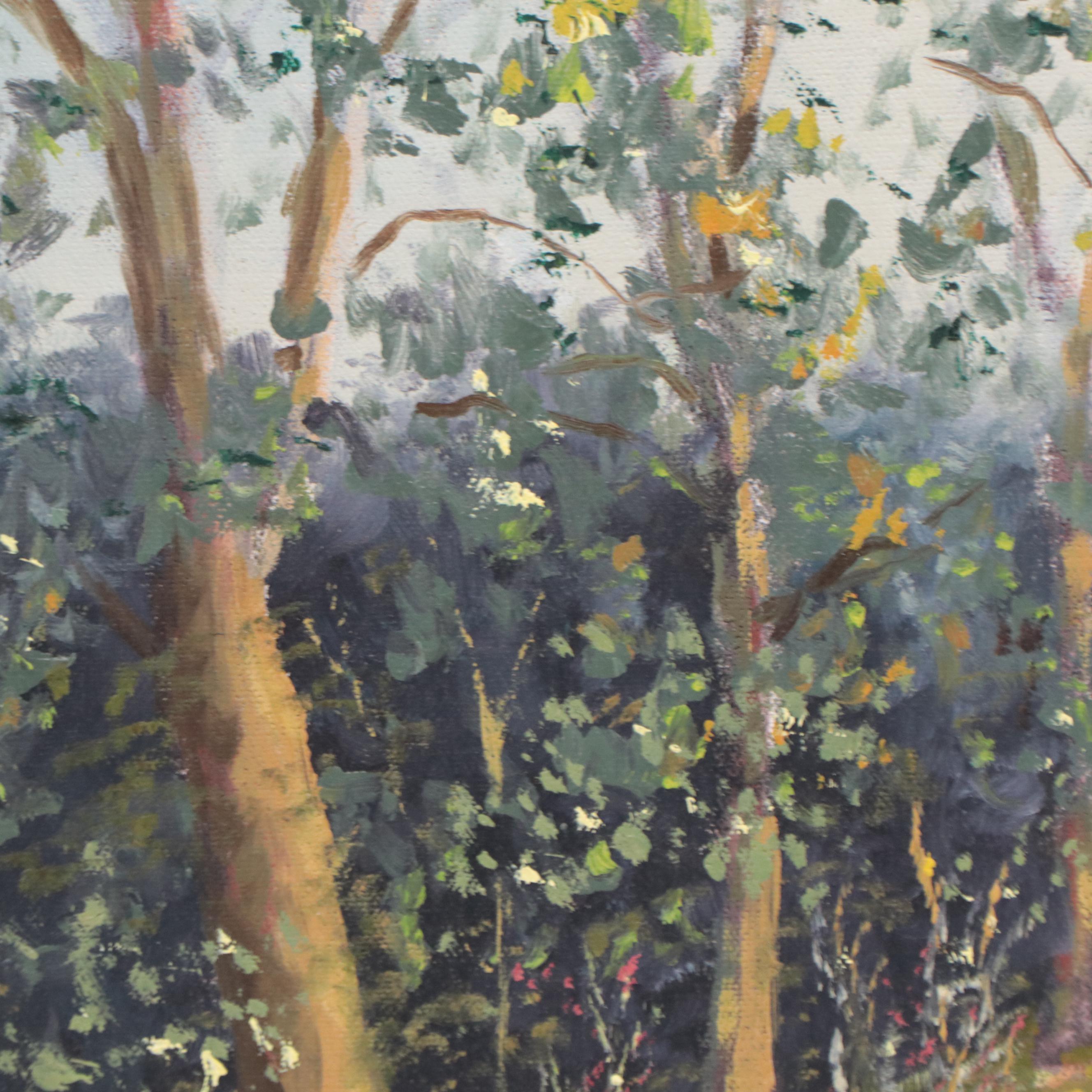 Richard Alexander Oil Painting of a Covered Bridge, 1973