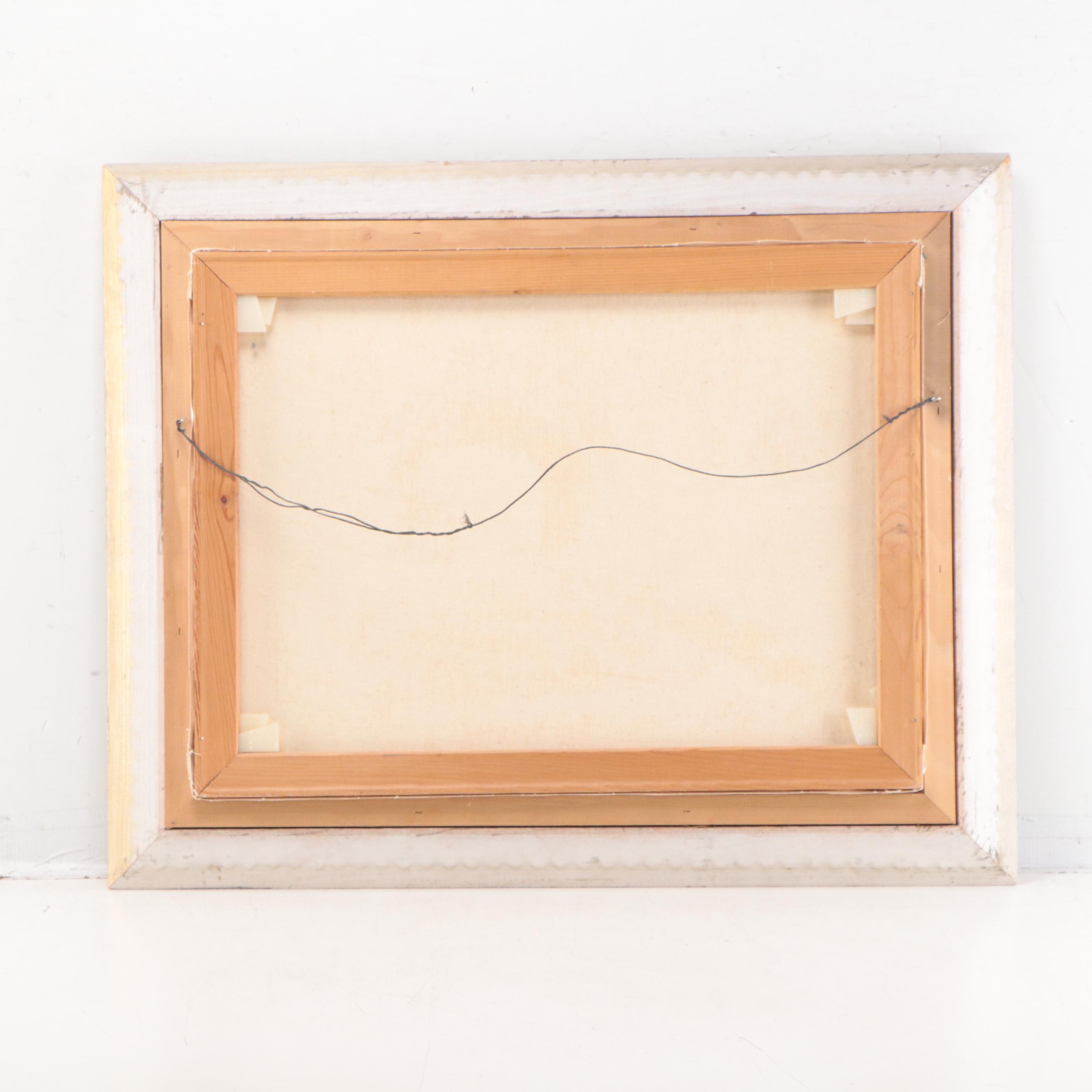 Richard Alexander Oil Painting of a Covered Bridge, 1973