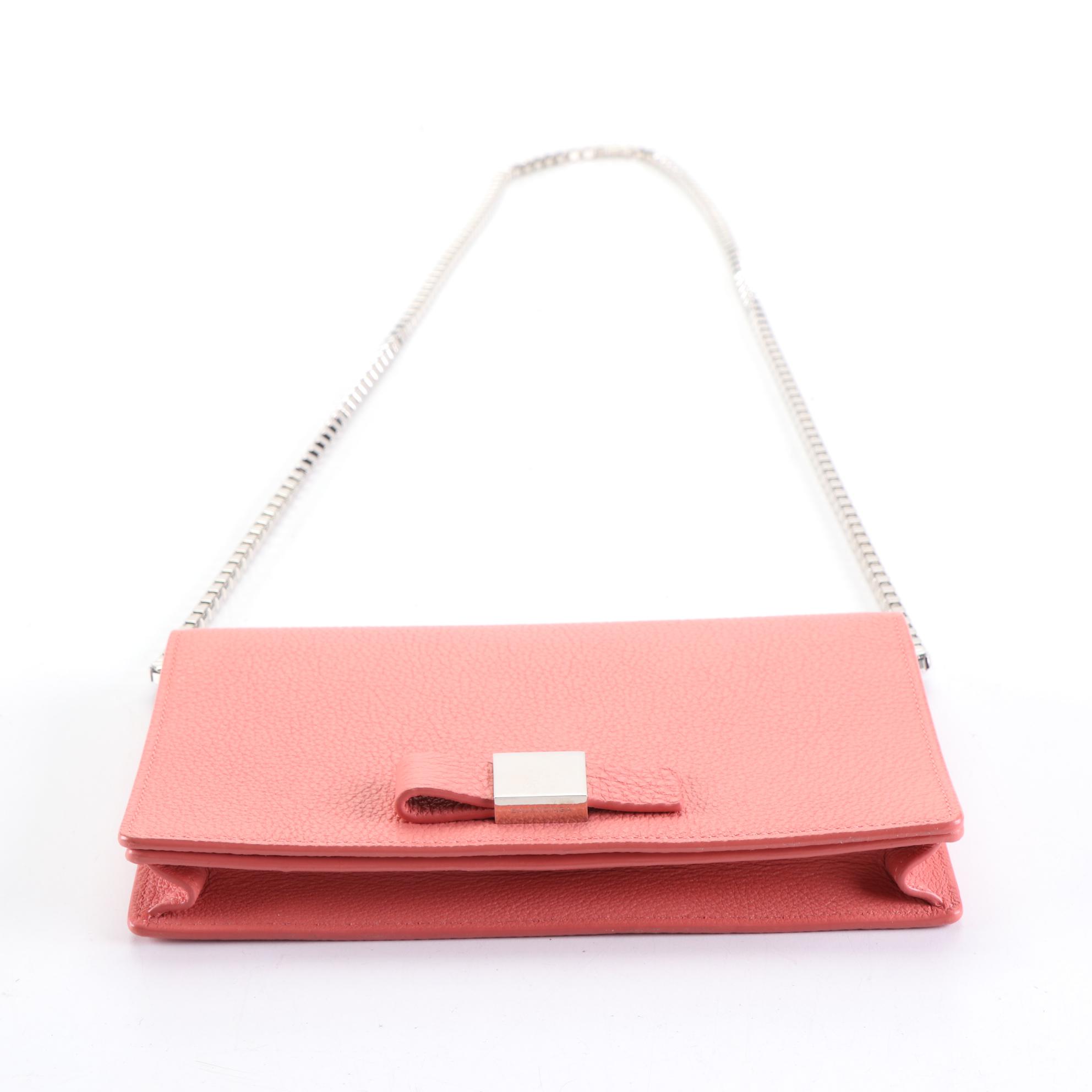 Balenciaga Bow Flap Wallet on Chain in Grain Leather