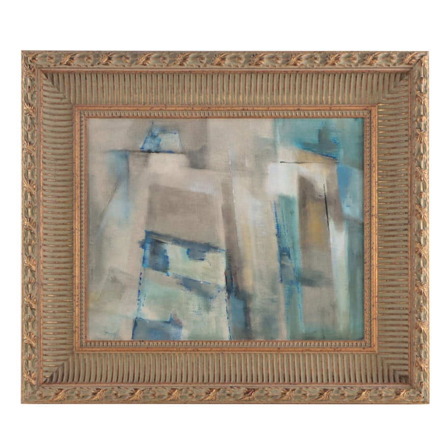 Charles Ragland Bunnell Abstract Modernist Oil Painting, 1960