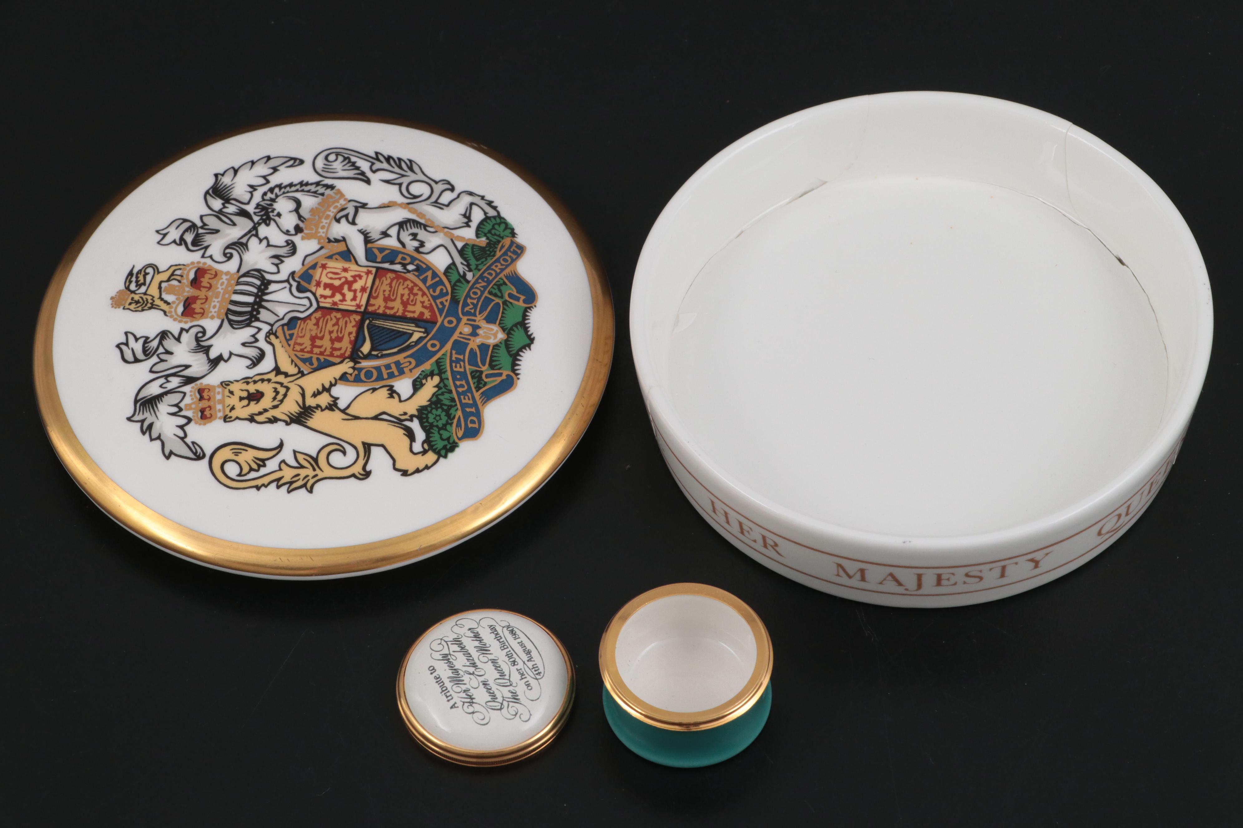 Halcyon Days Queen Elizabeth Birthday Commemorative Box with Silver Jubilee Box