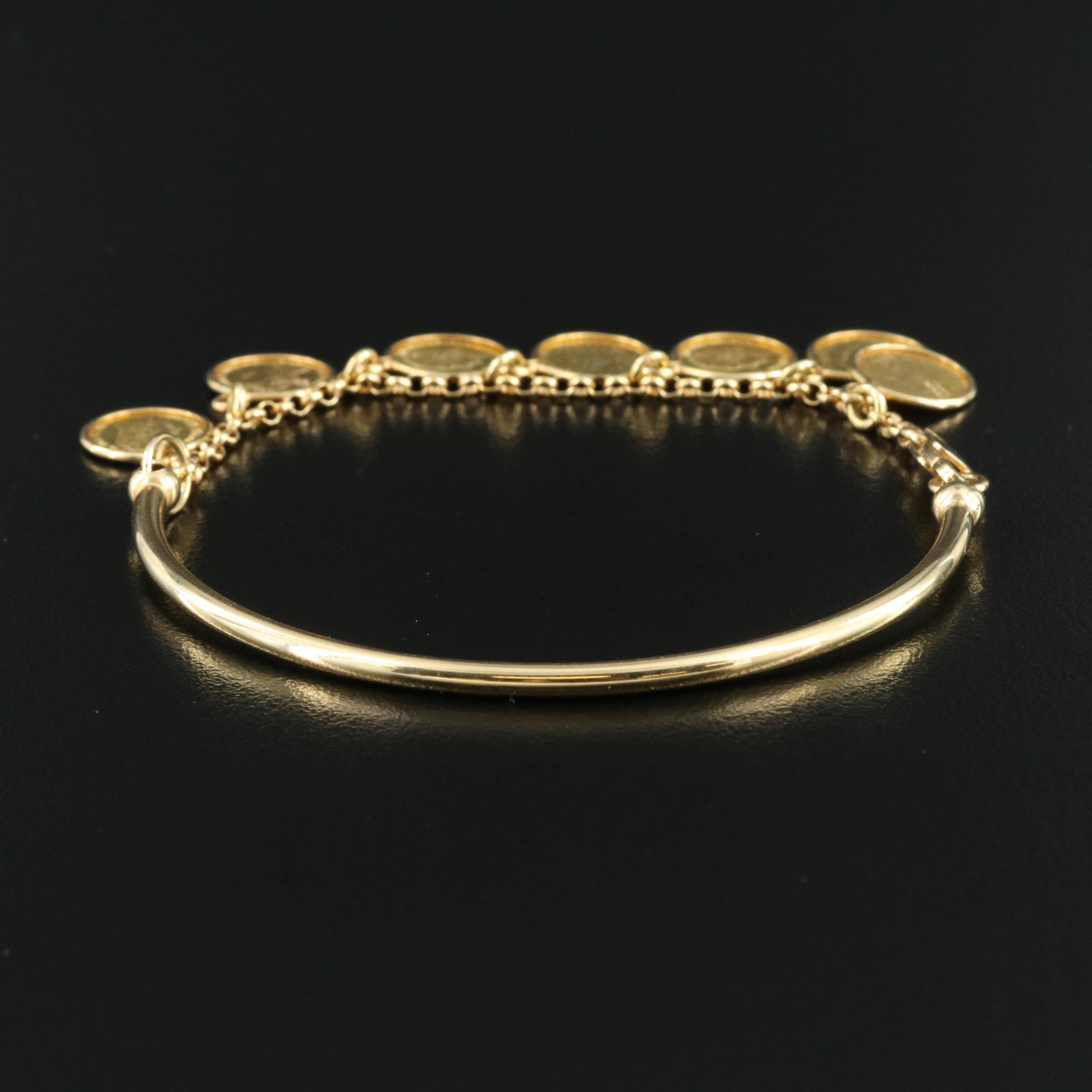Italian 14K Replica Coin Bracelet