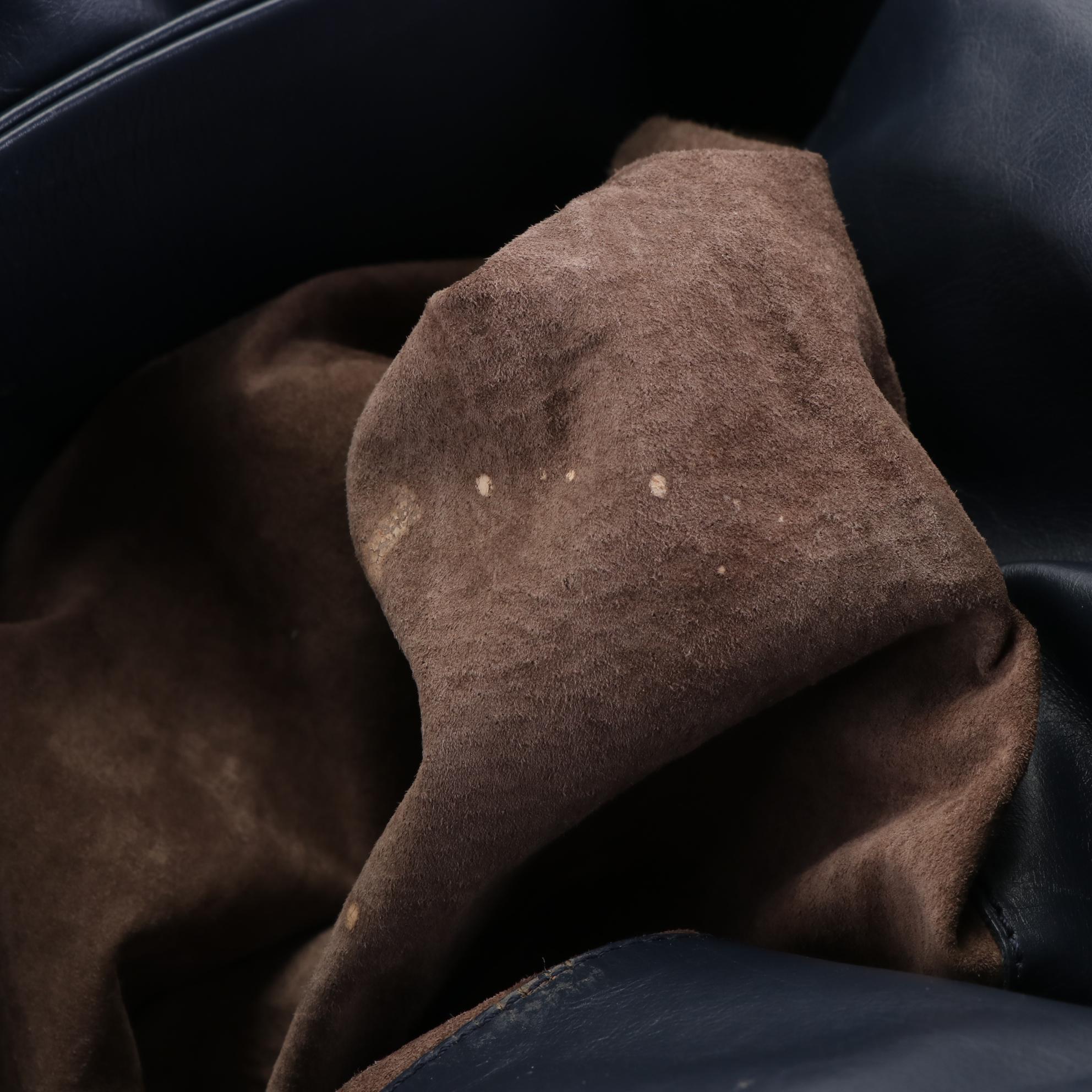 Bottega Veneta Medium Satchel in Dark Blue Intrecciato Leggero Leather