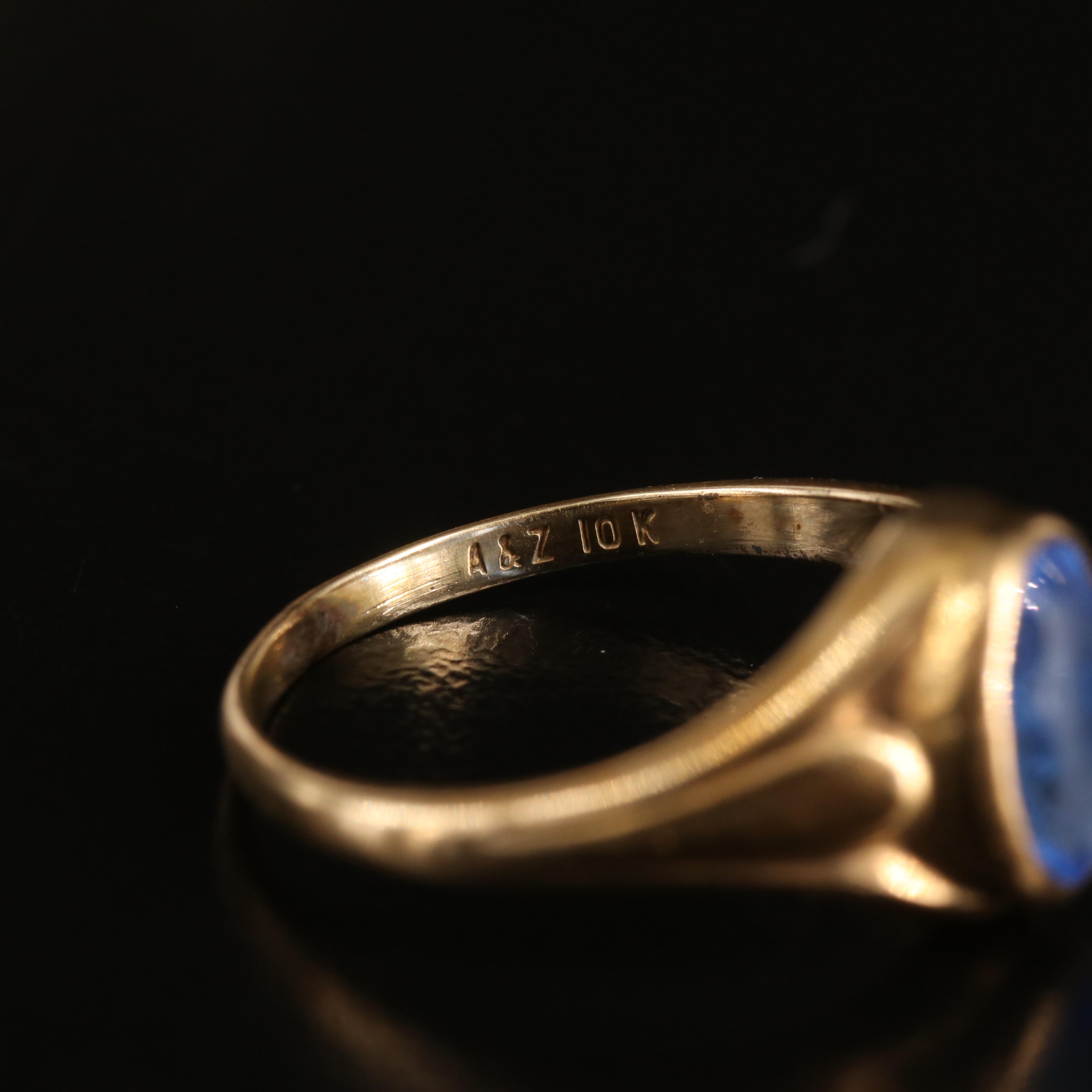 14K Ruby and Diamond Heart Ring with 10K Glass Oval Ring