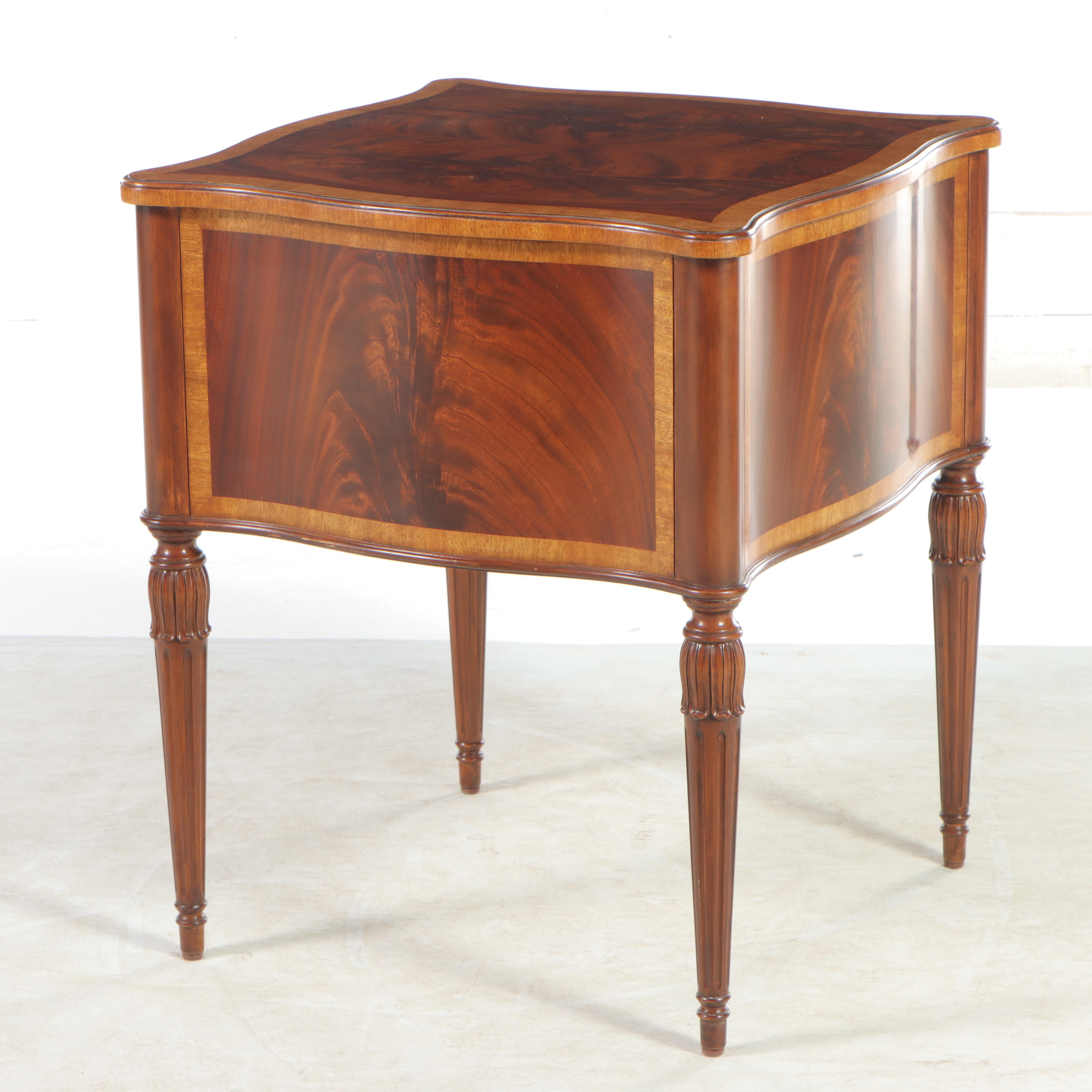Scarborough House George III Style Flame Mahogany and Crossbanded Side Table