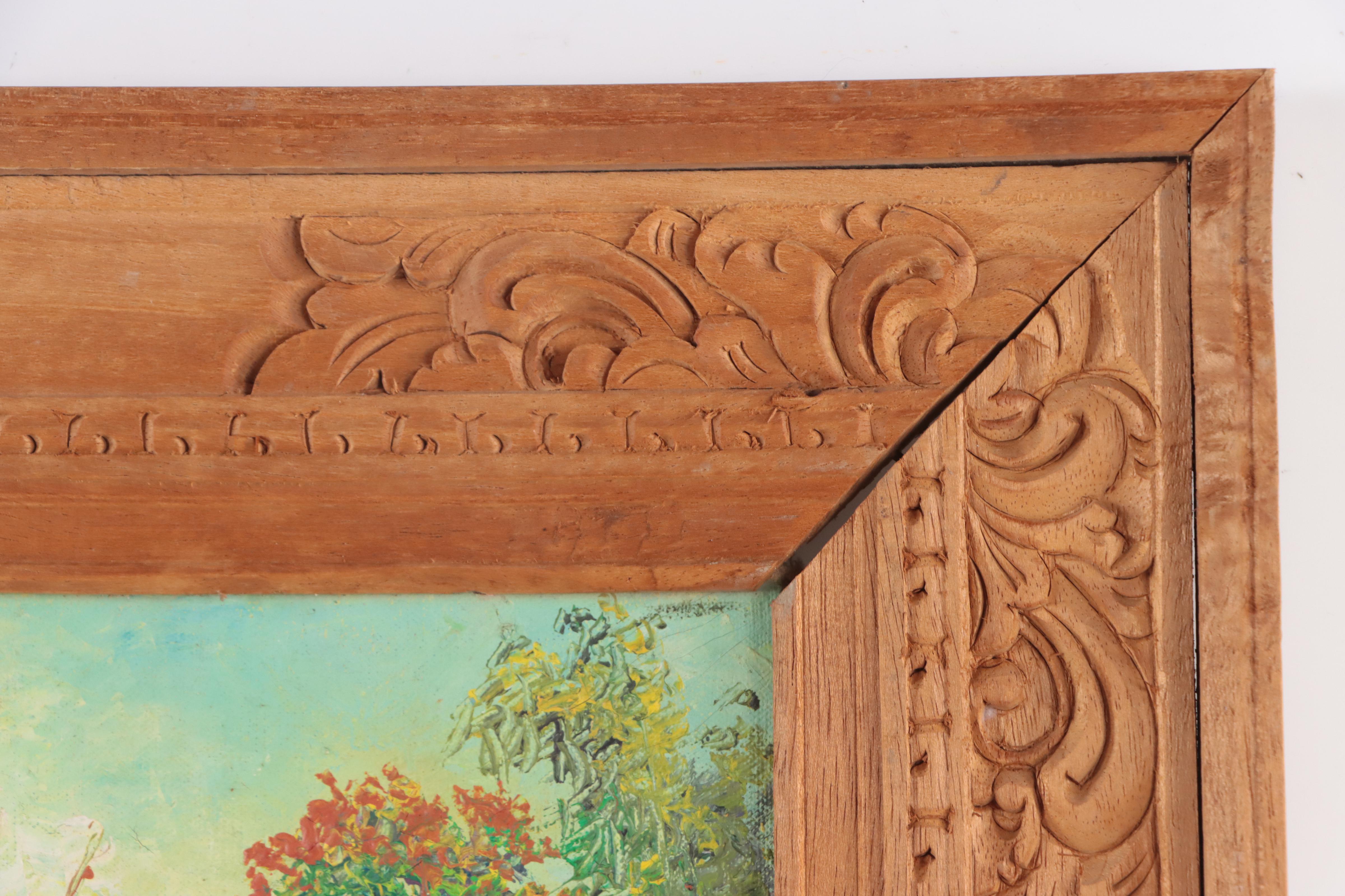 Indonesian School Oil Painting of Village Scene