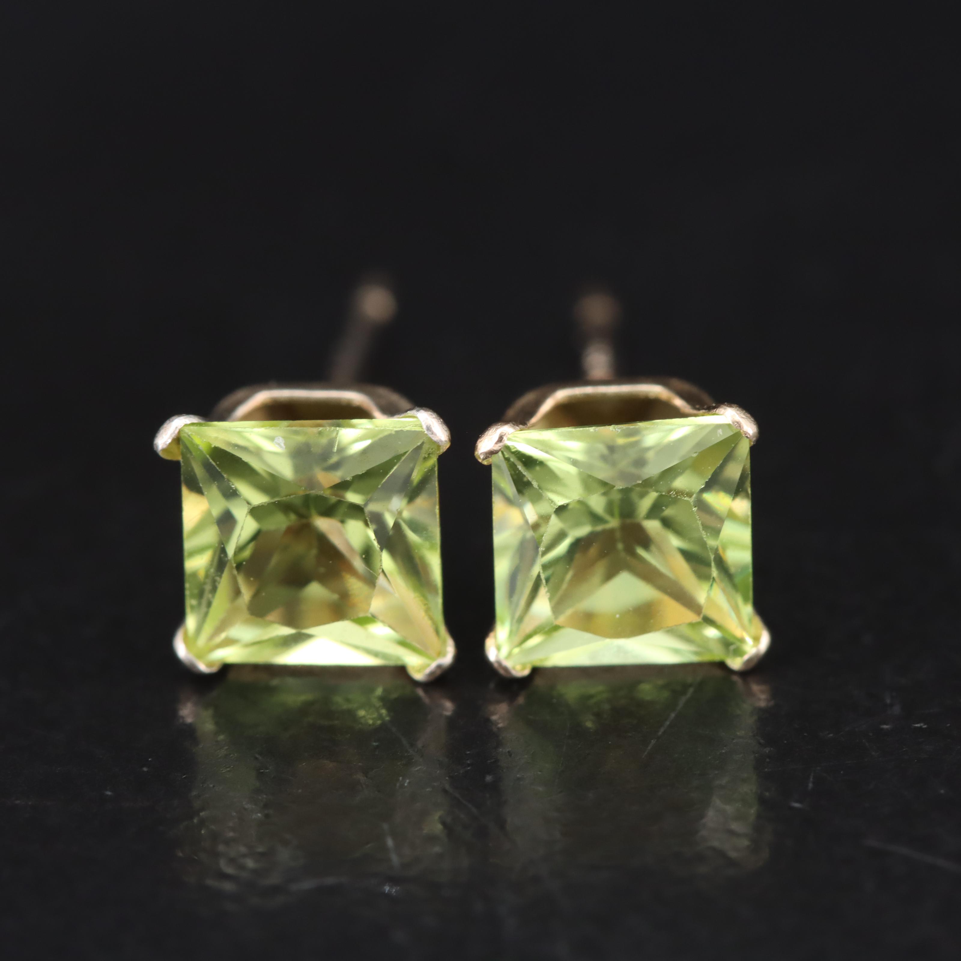 14K Peridot Stud Earrings