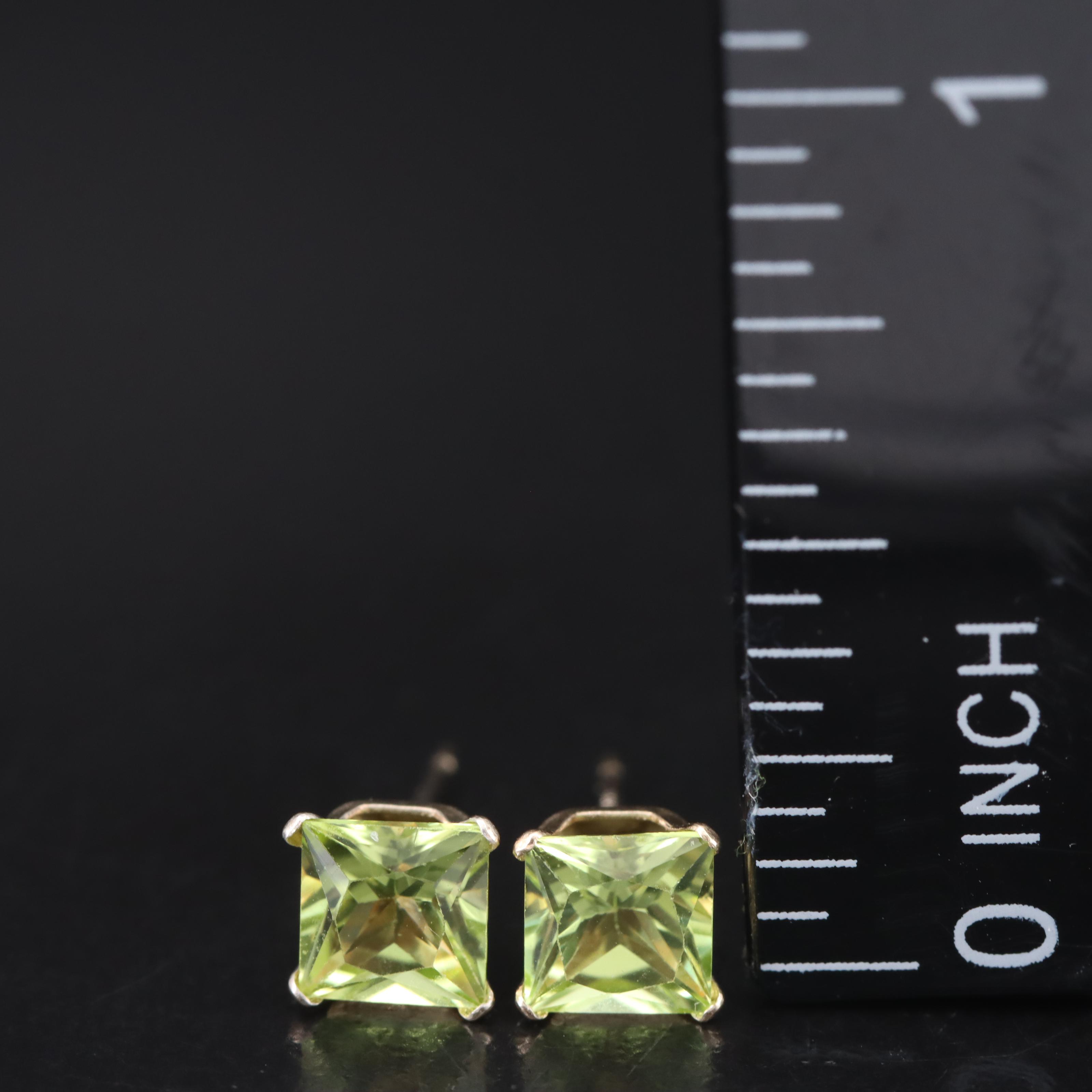 14K Peridot Stud Earrings