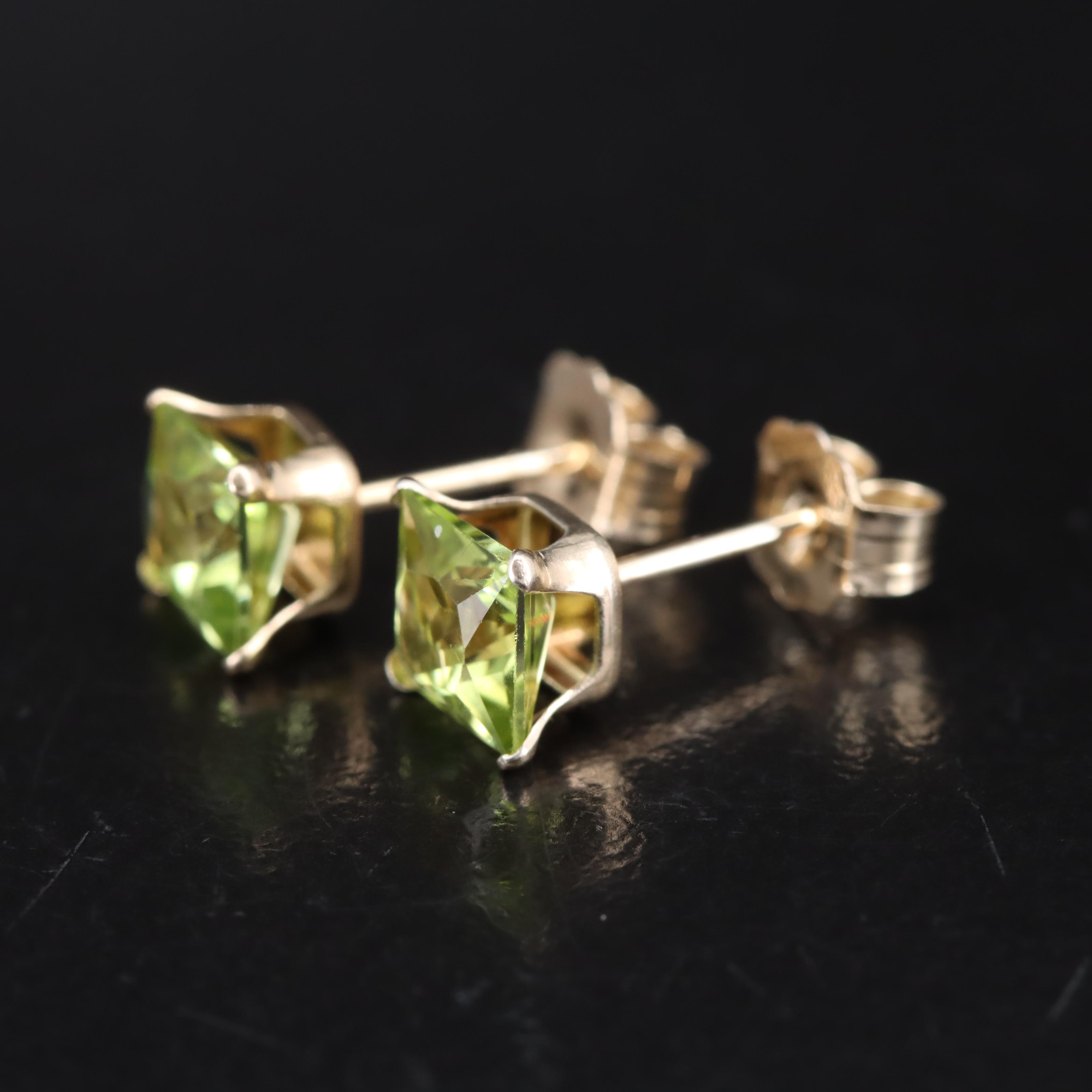 14K Peridot Stud Earrings