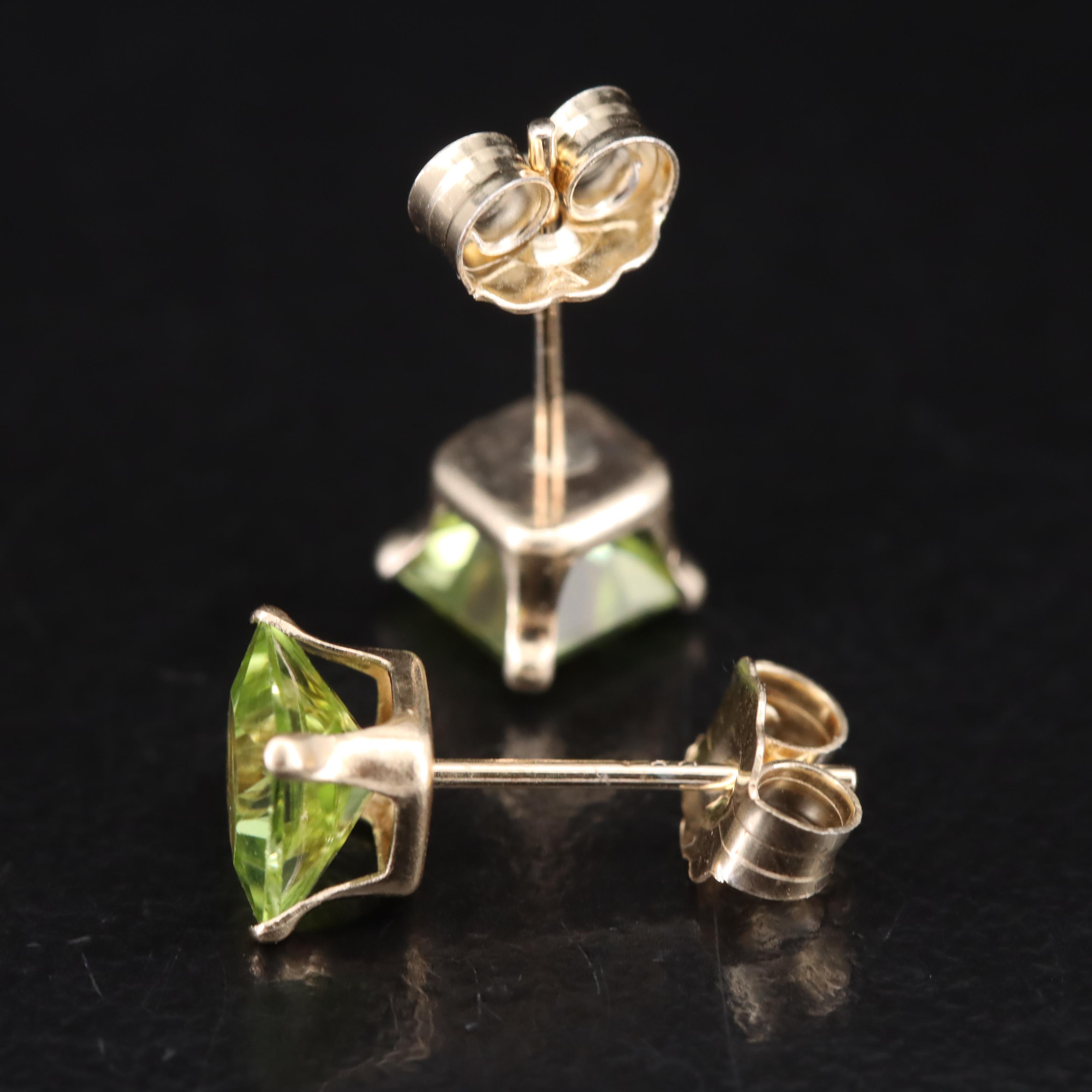 14K Peridot Stud Earrings