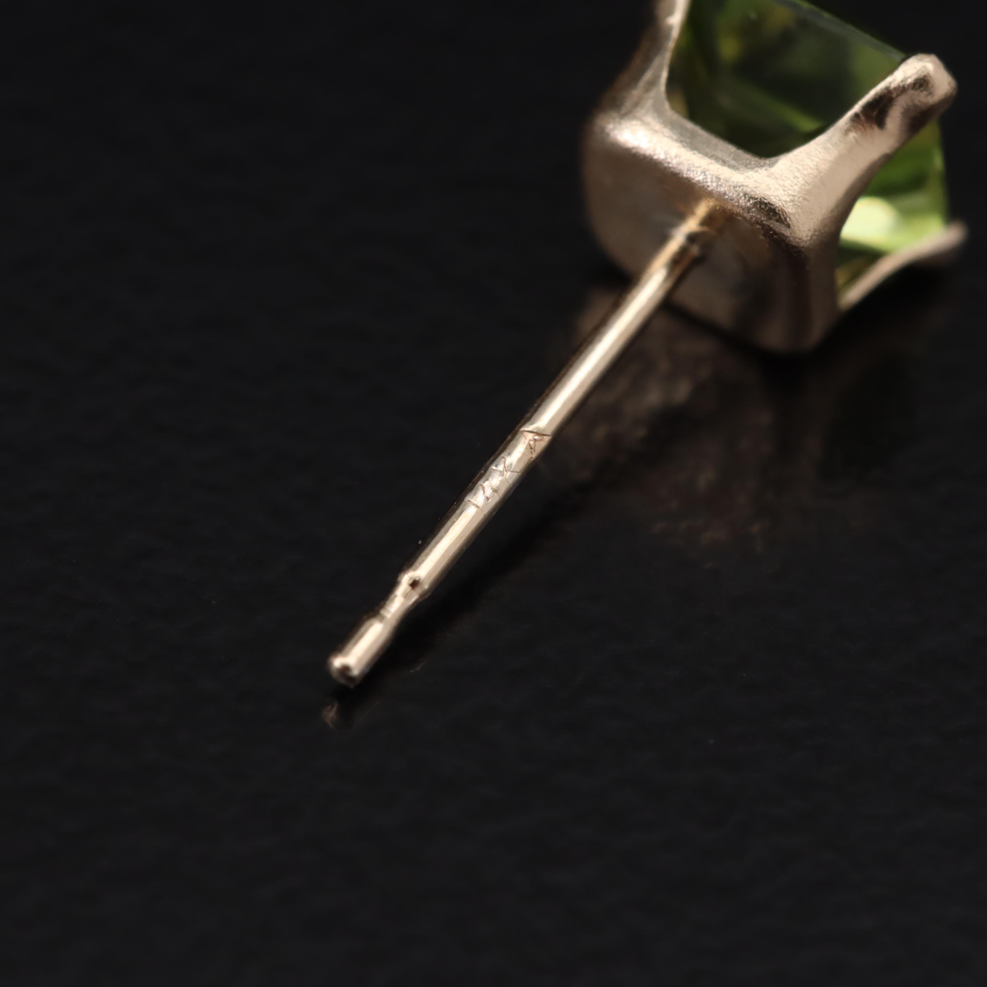 14K Peridot Stud Earrings