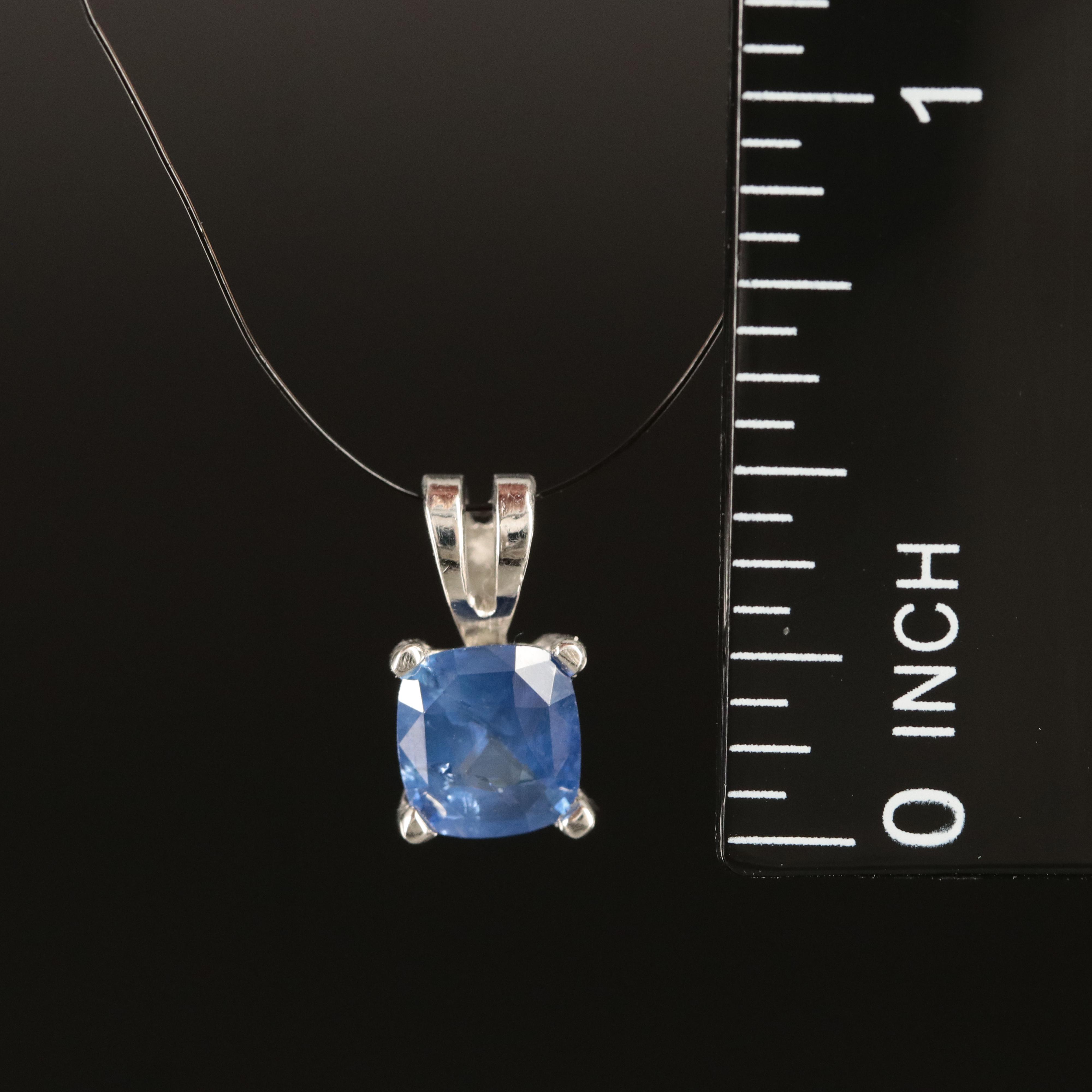 Platinum 1.38 CT Sapphire Pendant