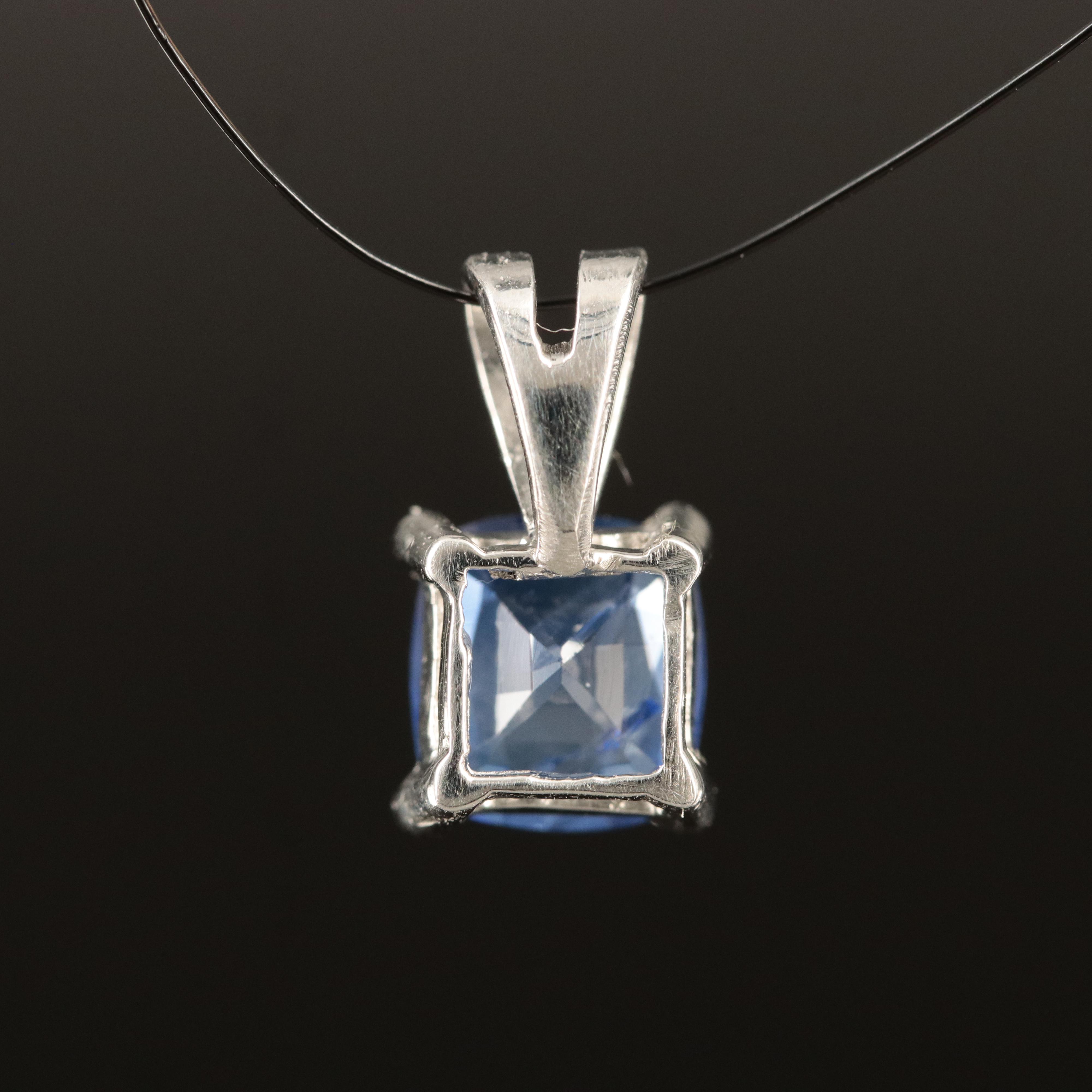 Platinum 1.38 CT Sapphire Pendant