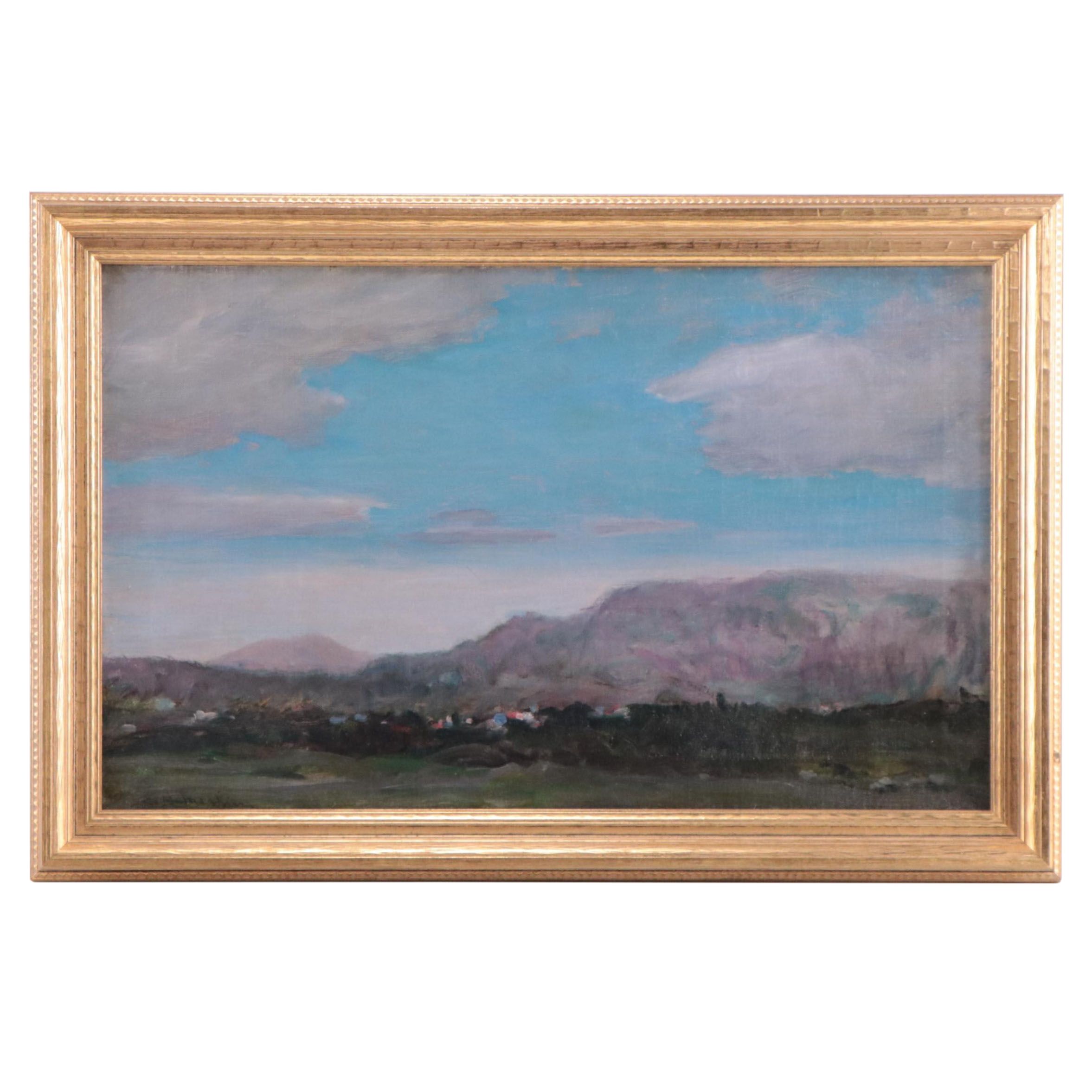 Lewis Henry Meakin Mountain Landscape Study Oil Painting