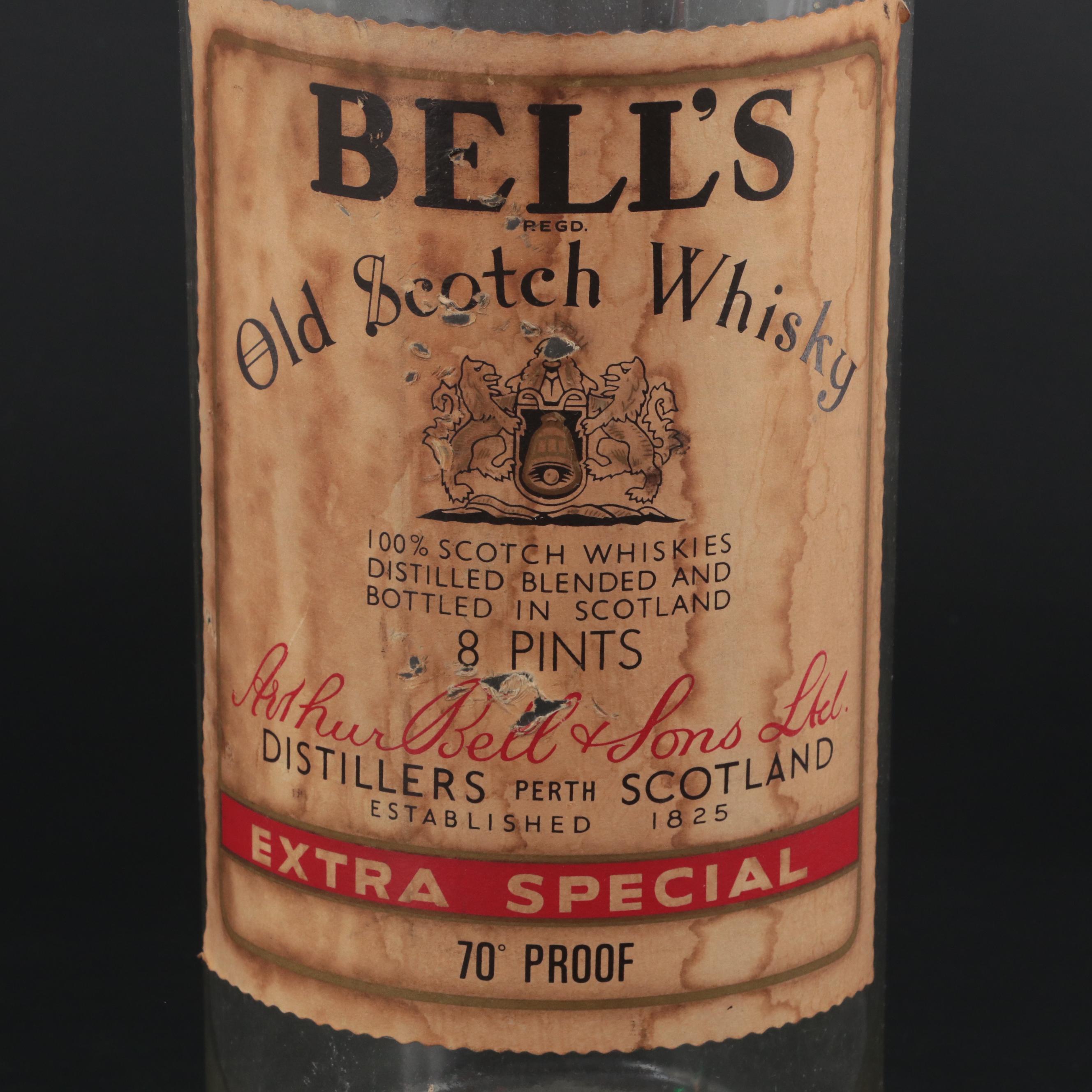 Arthur Bell & Sons Old Scotch Whisky Glass Bottle, Mid to Late 20th Century