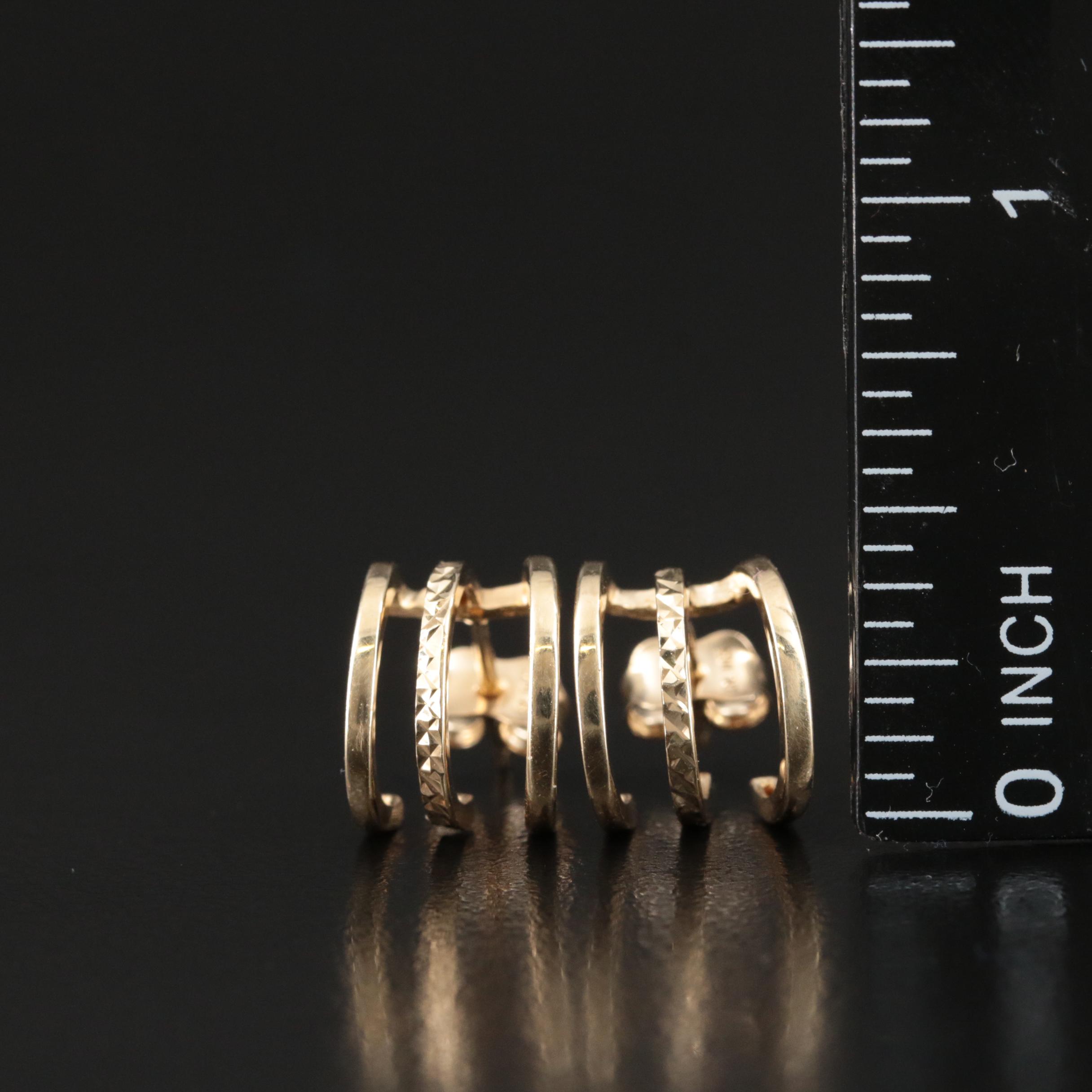 10K Half Hoop Earrings