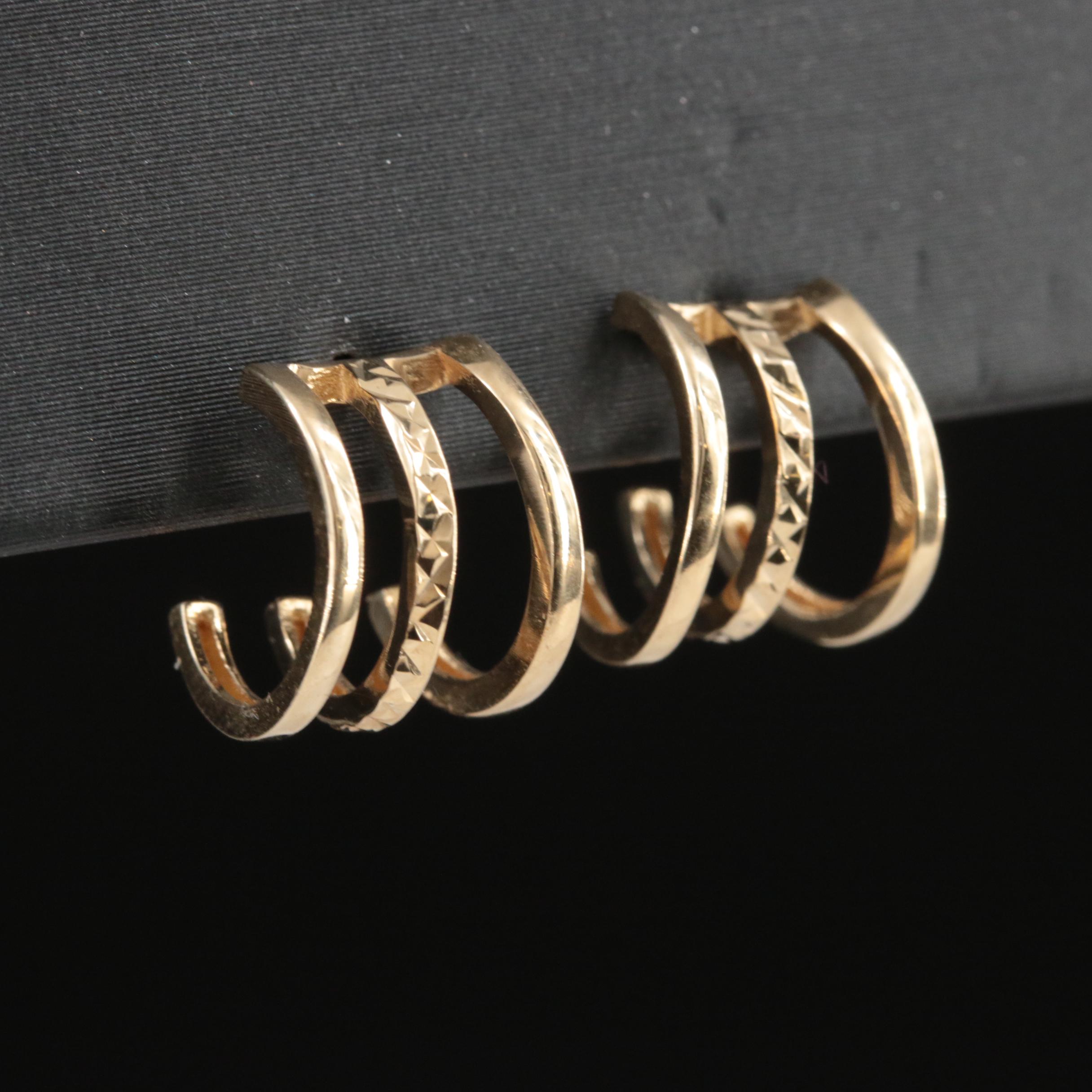 10K Half Hoop Earrings