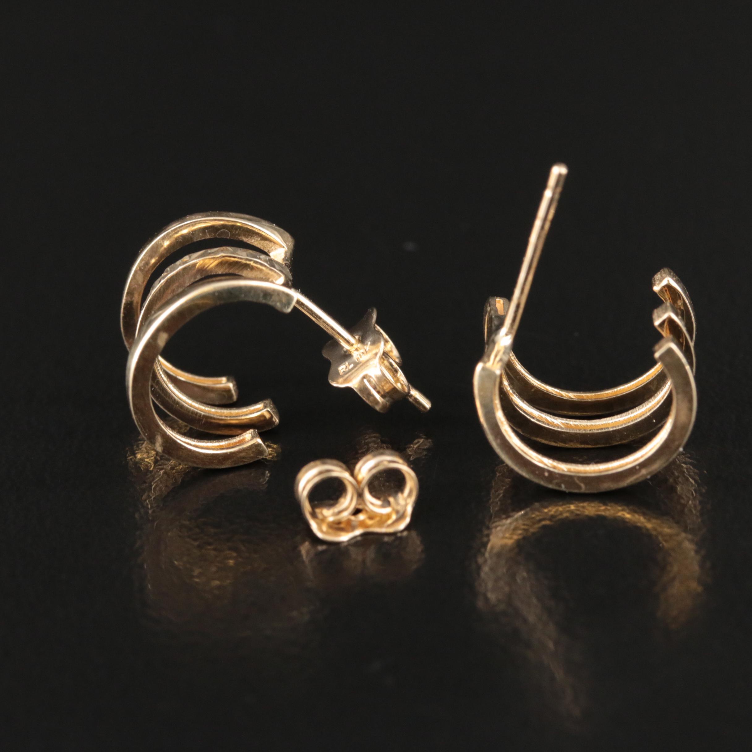 10K Half Hoop Earrings