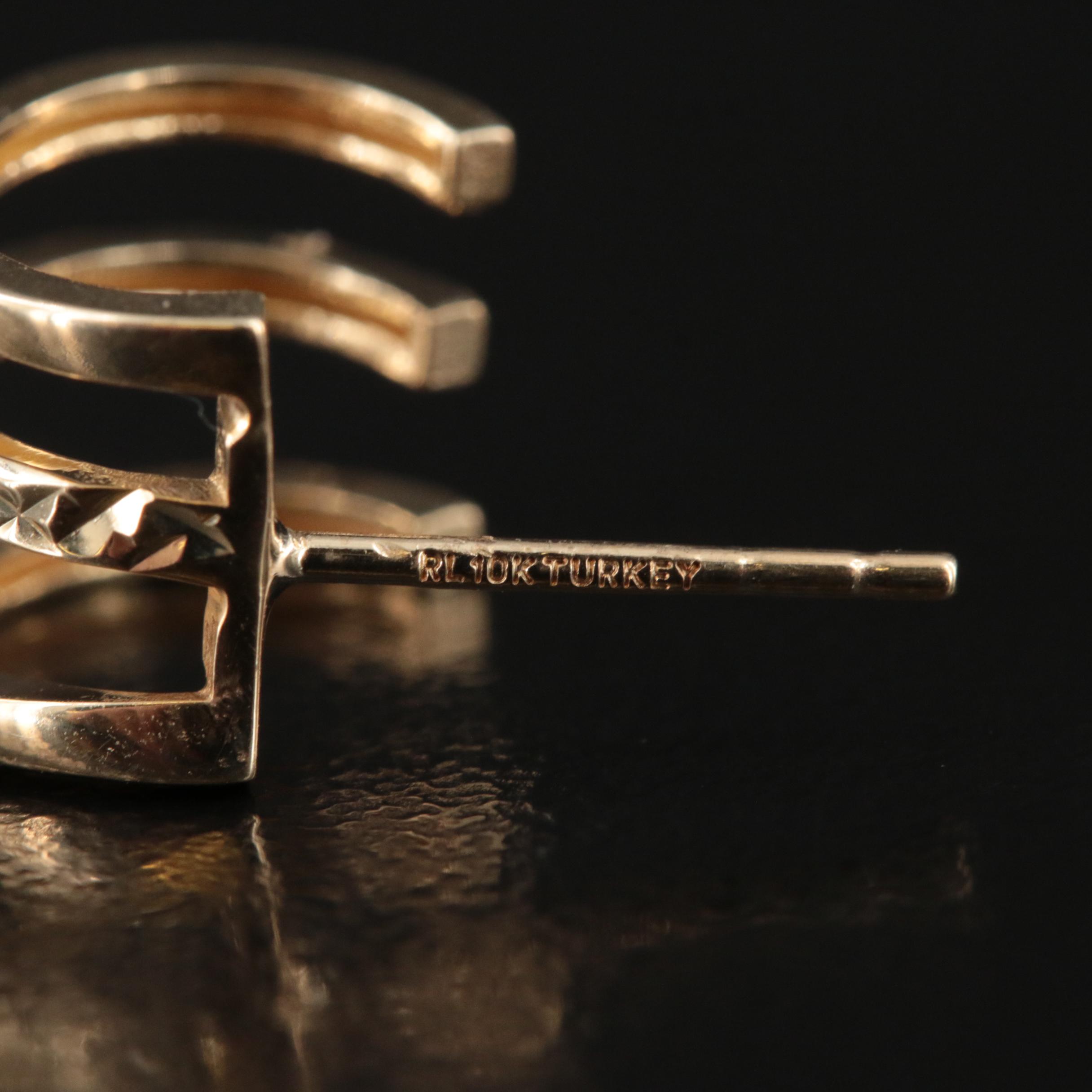 10K Half Hoop Earrings