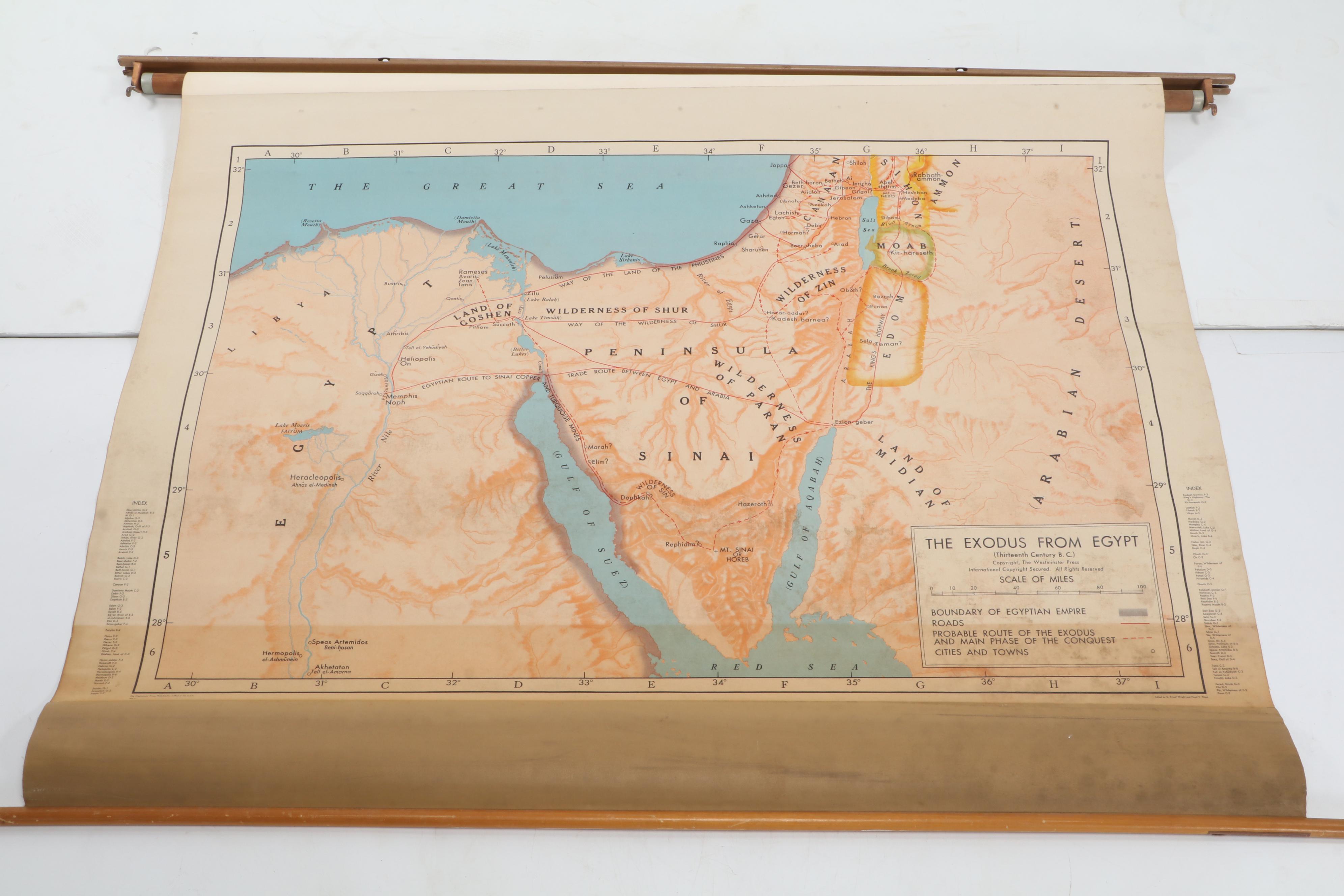 The Westminster Press "Exodus From Egypt" and Other Roller Maps
