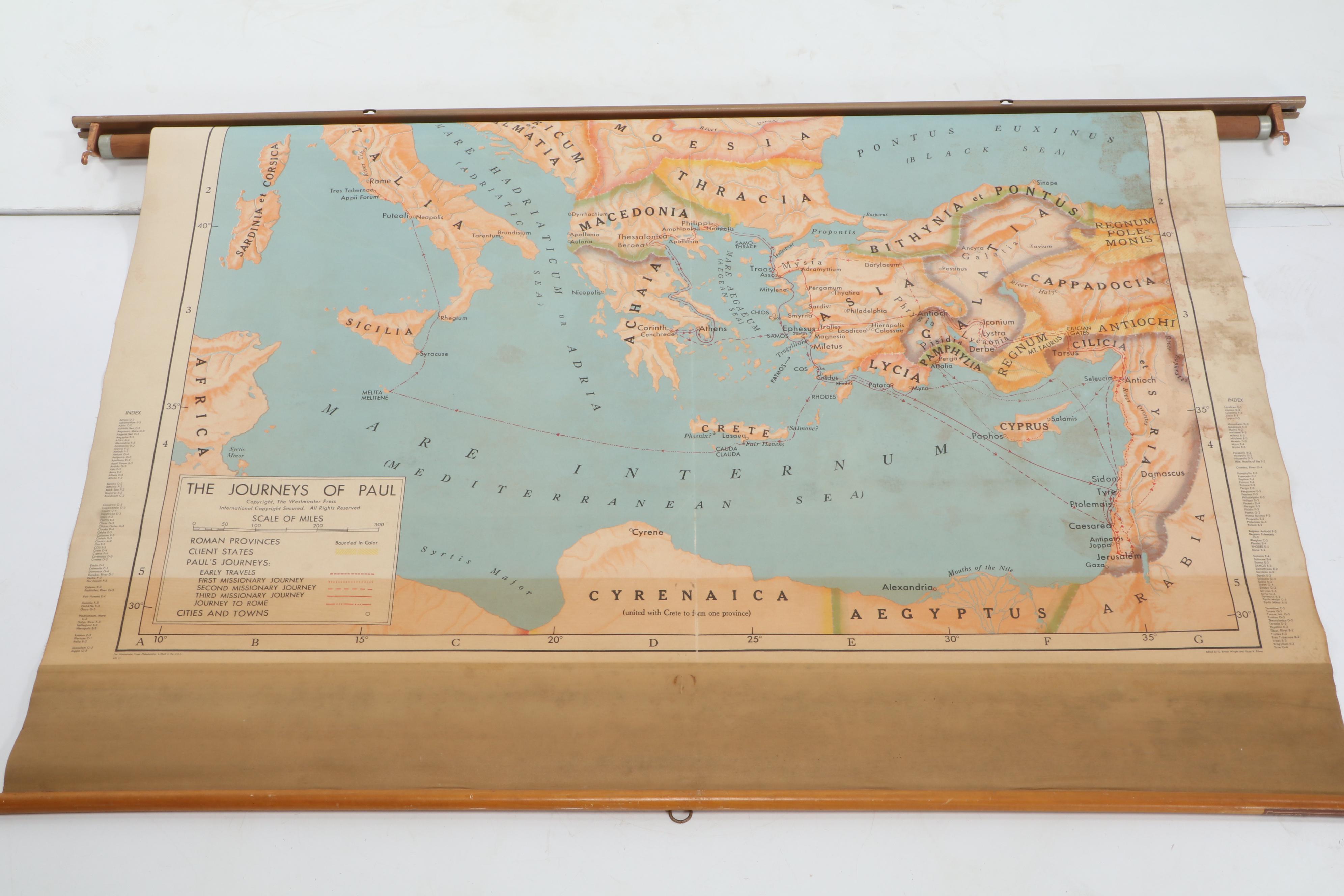The Westminster Press "Exodus From Egypt" and Other Roller Maps