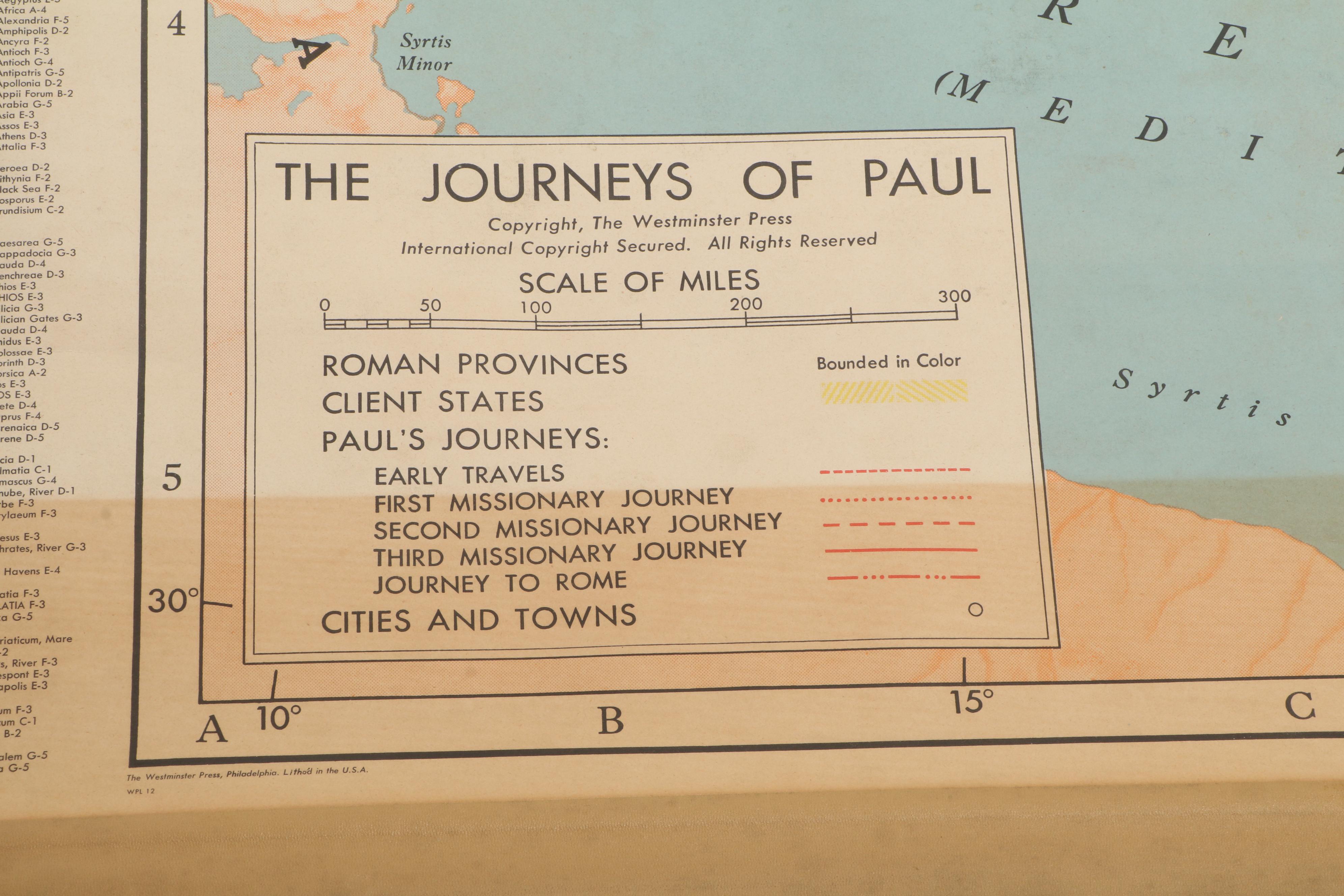The Westminster Press "Exodus From Egypt" and Other Roller Maps