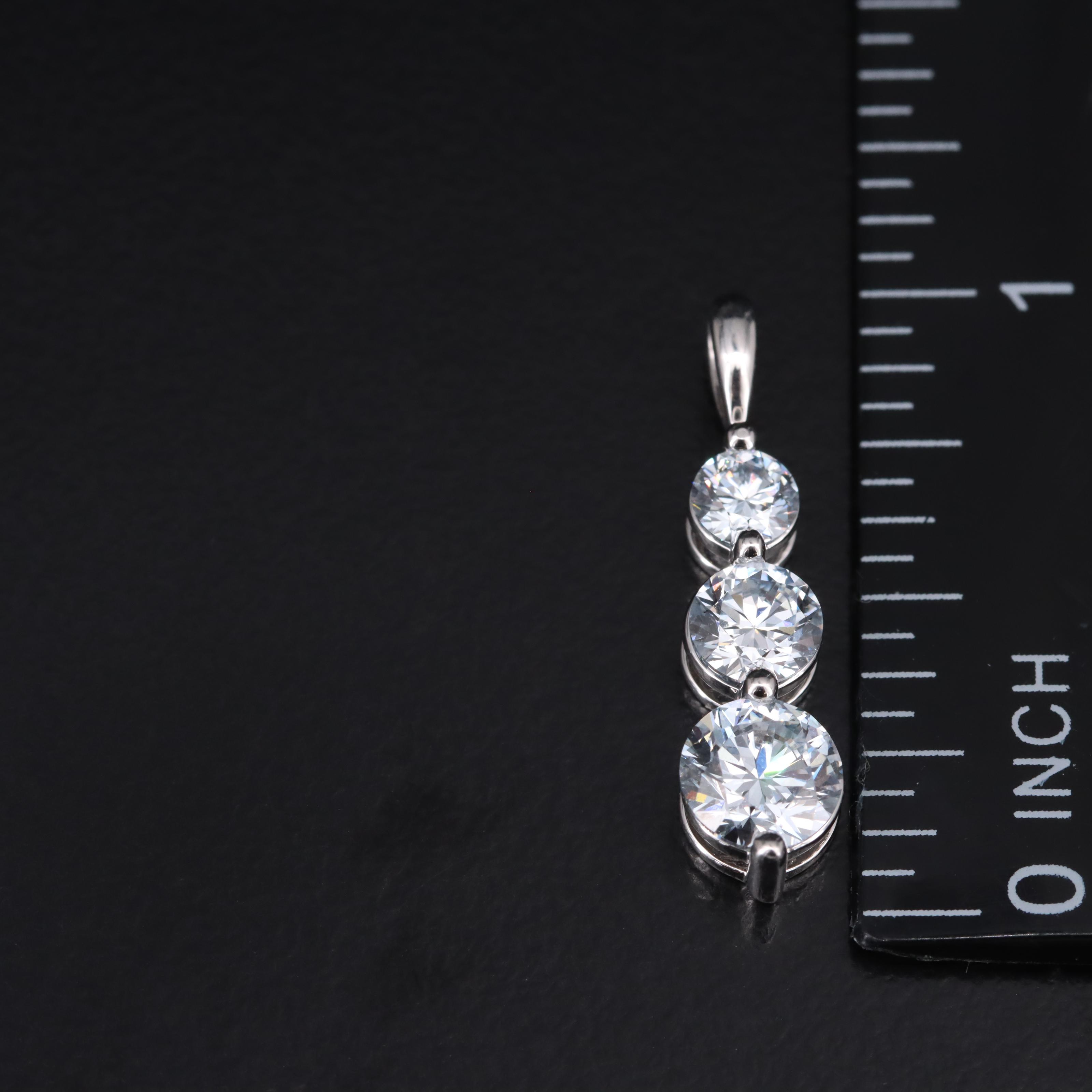 14K 1.53 CTW Lab Grown Diamond Tiered Pendant