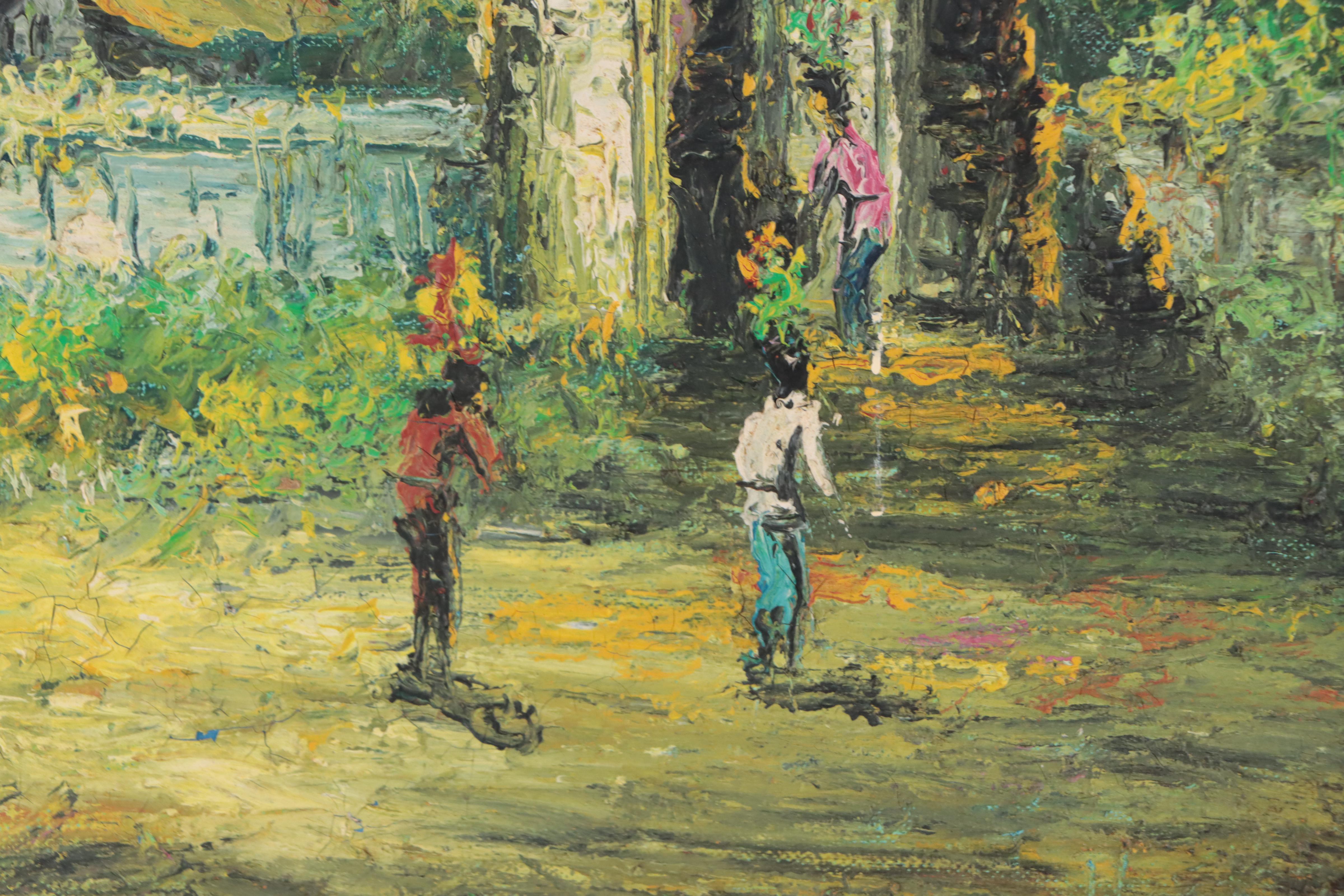 Indonesian School Oil Painting of Village Scene