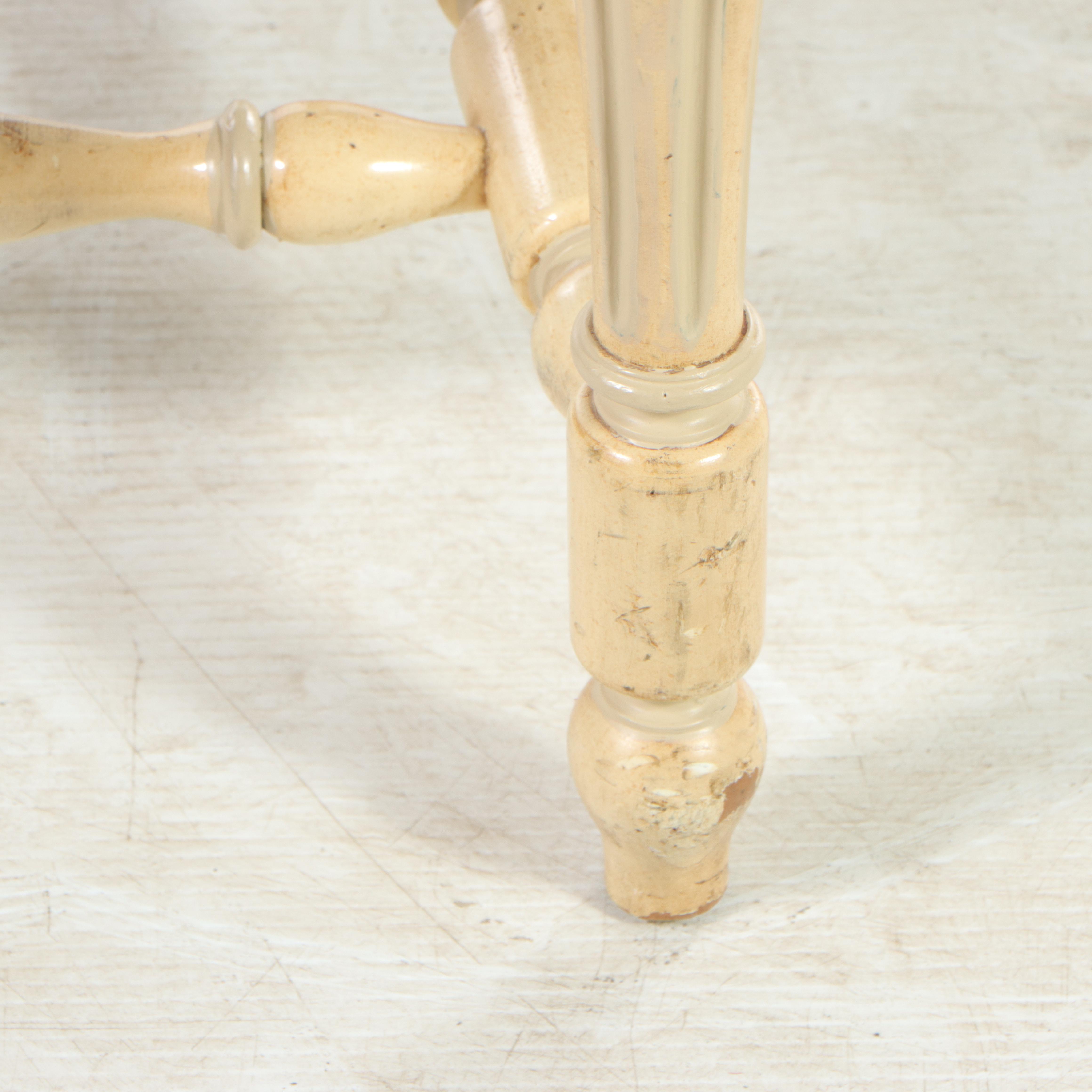 Pair of French Provincial Style Cream-Painted and Custom-Upholstered Side Chairs