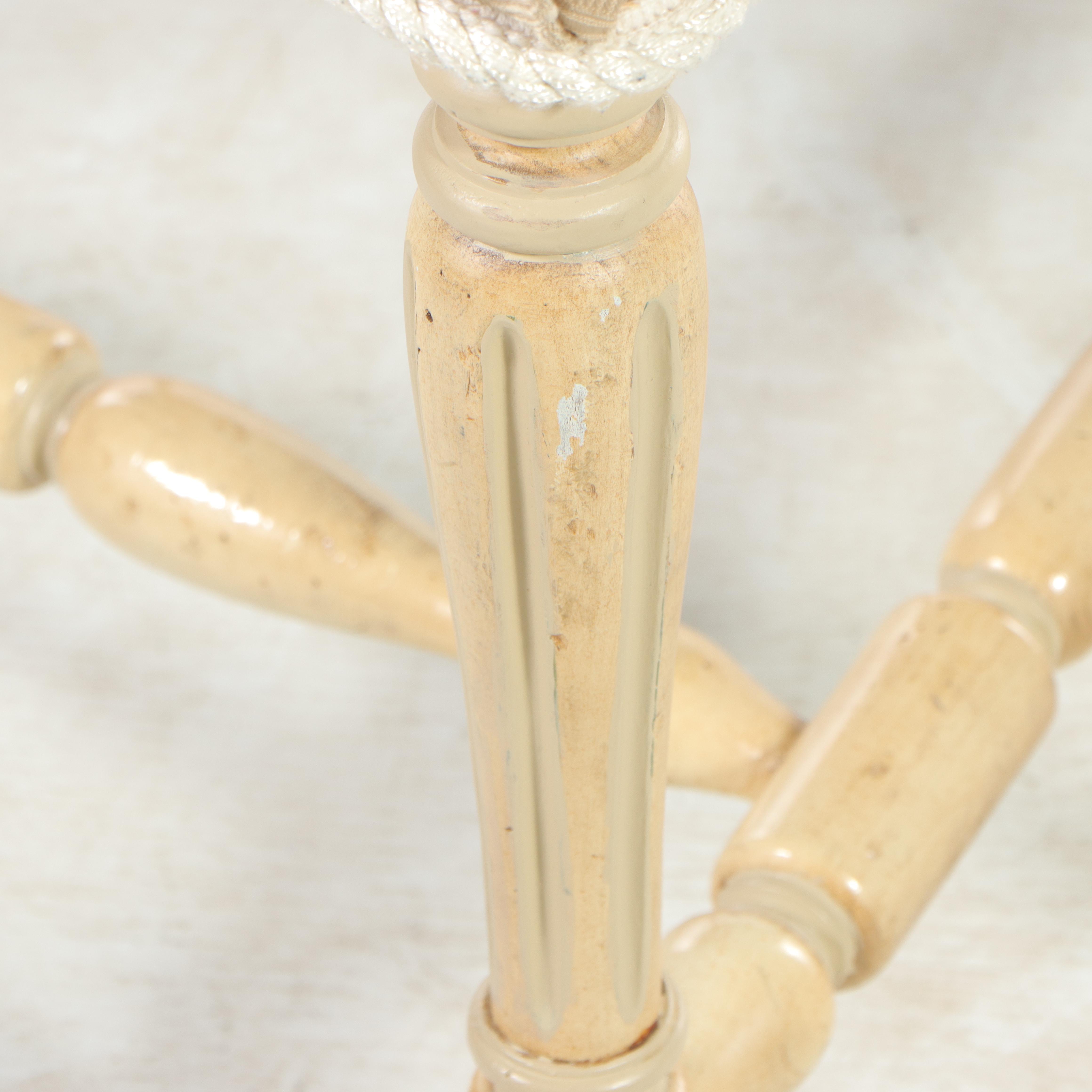 Pair of French Provincial Style Cream-Painted and Custom-Upholstered Side Chairs