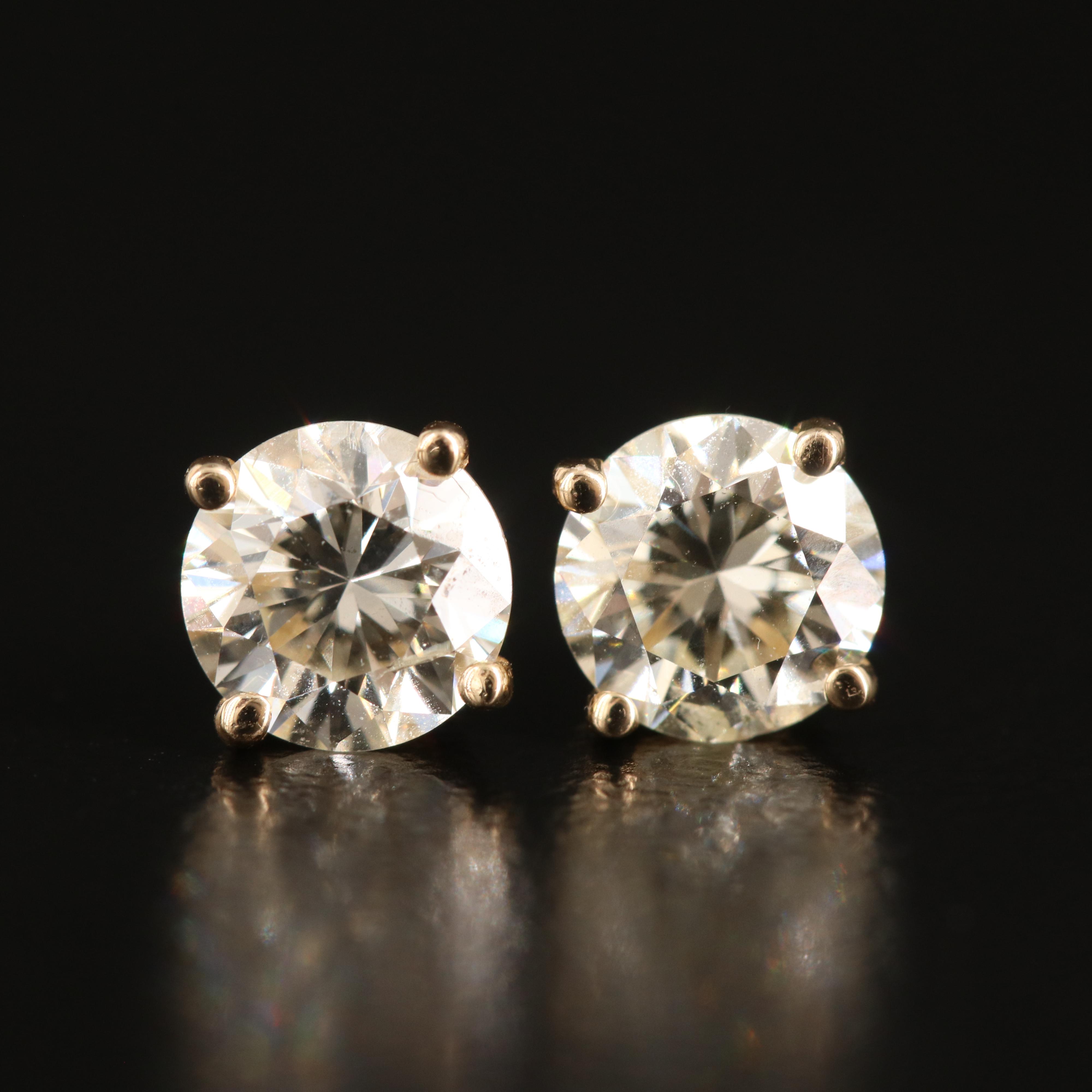 14K 1.38 CTW Diamond Stud Earrings