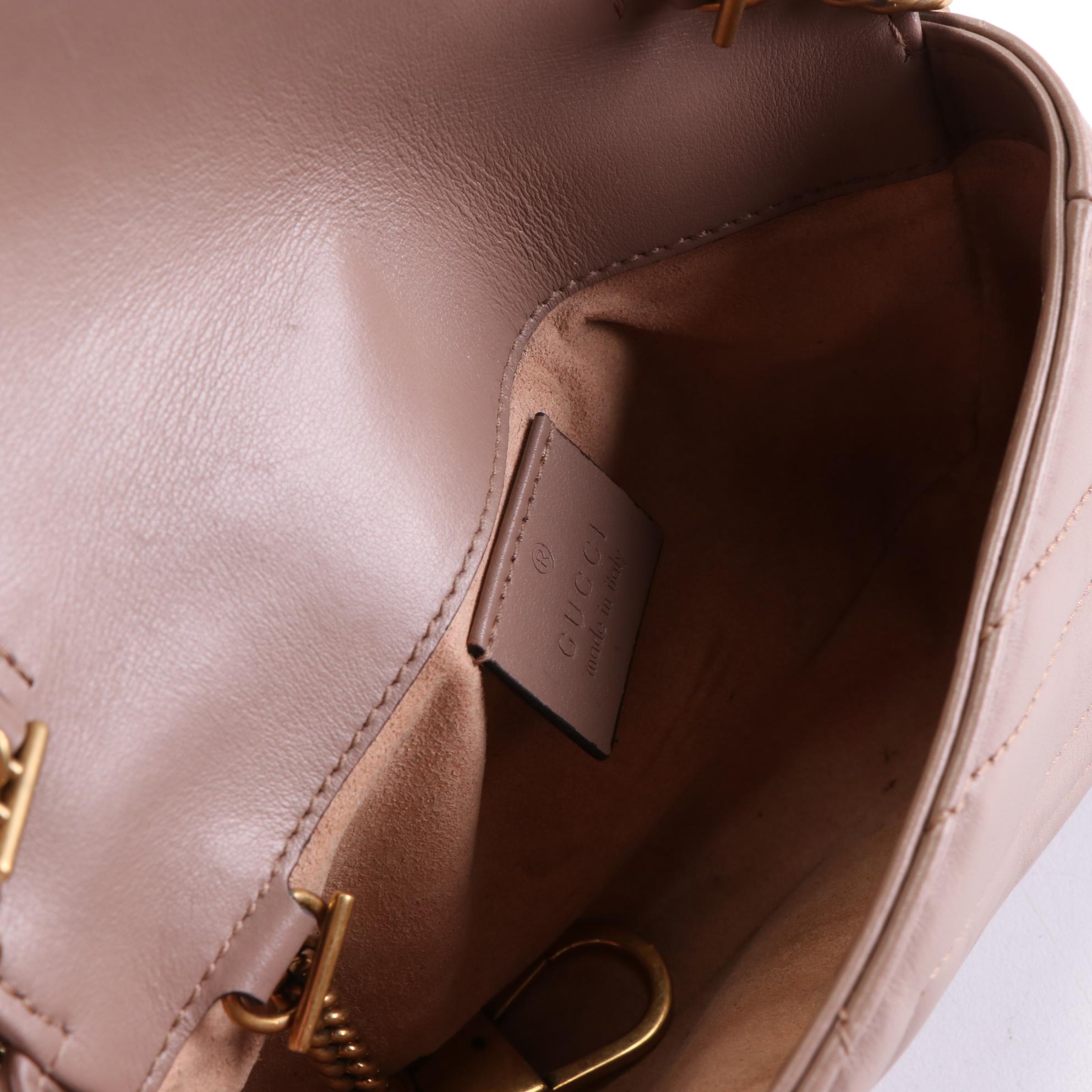 Gucci Super Mini GG Marmont Flap Bag in Matalessé Leather with Chain Strap