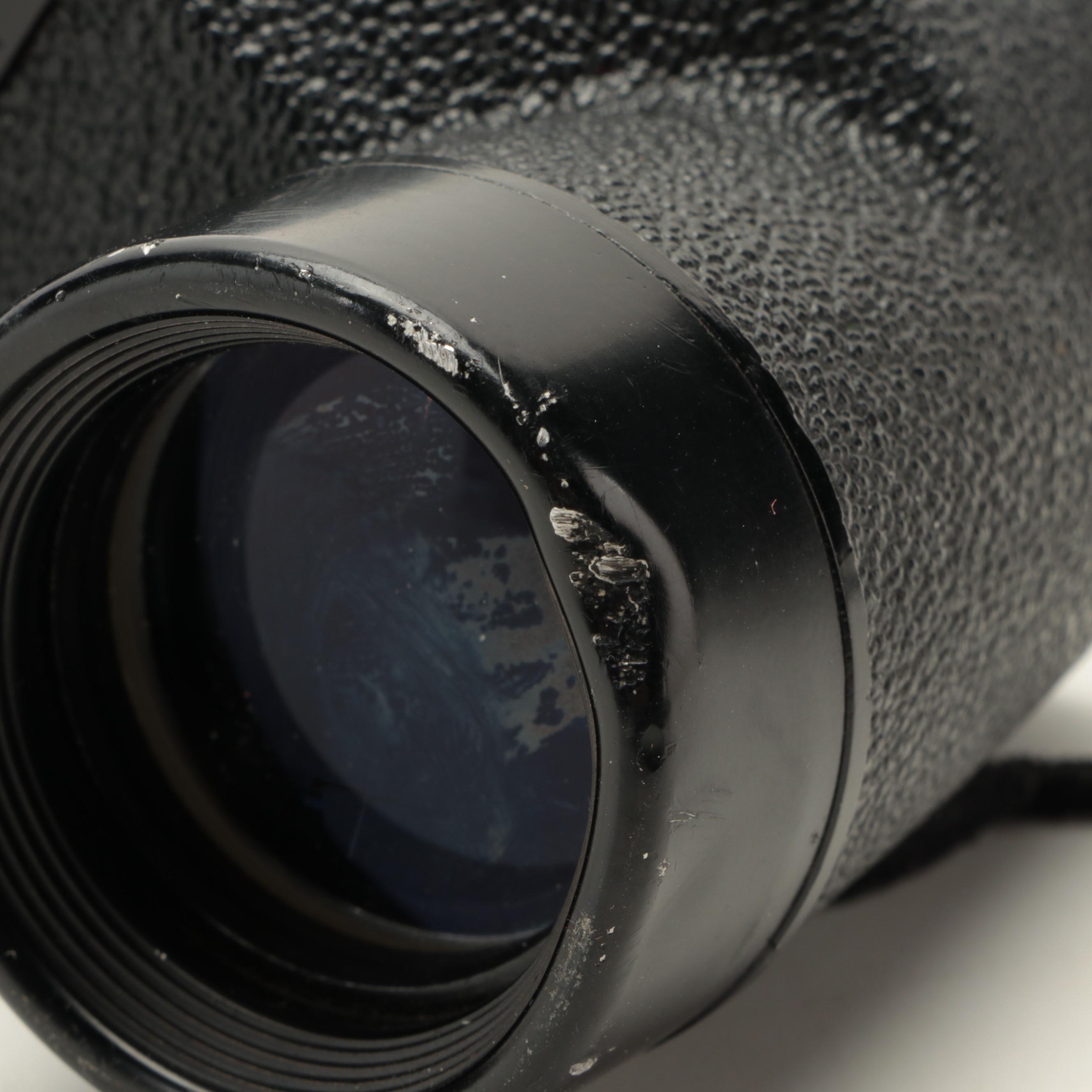 King and Binolux 7 x 35 Binoculars with Case, Mid to Late 20th Century