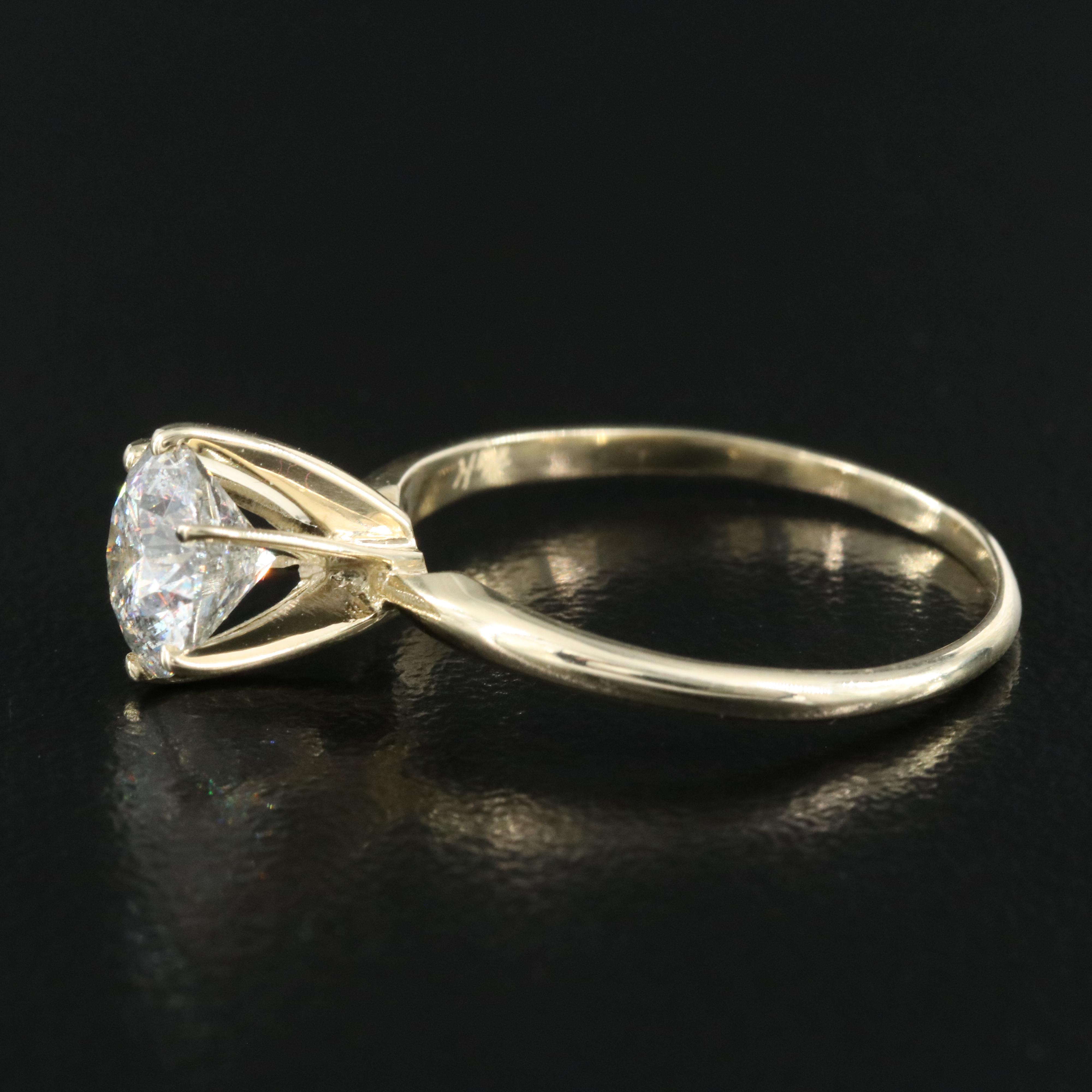 14K 1.30 CT Diamond Solitaire Ring