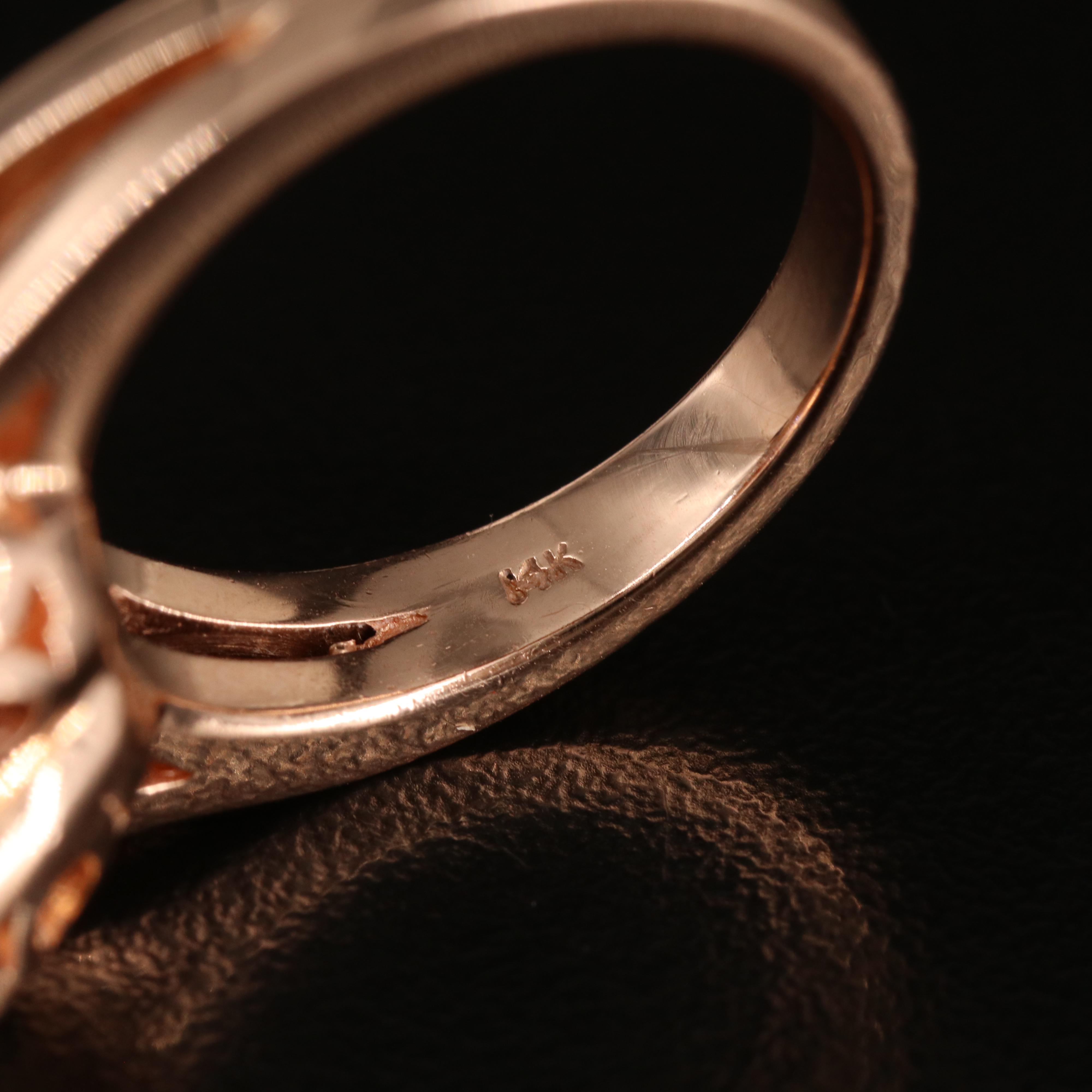 14K Rose Gold 8.44 CT Kunzite and Diamond Ring