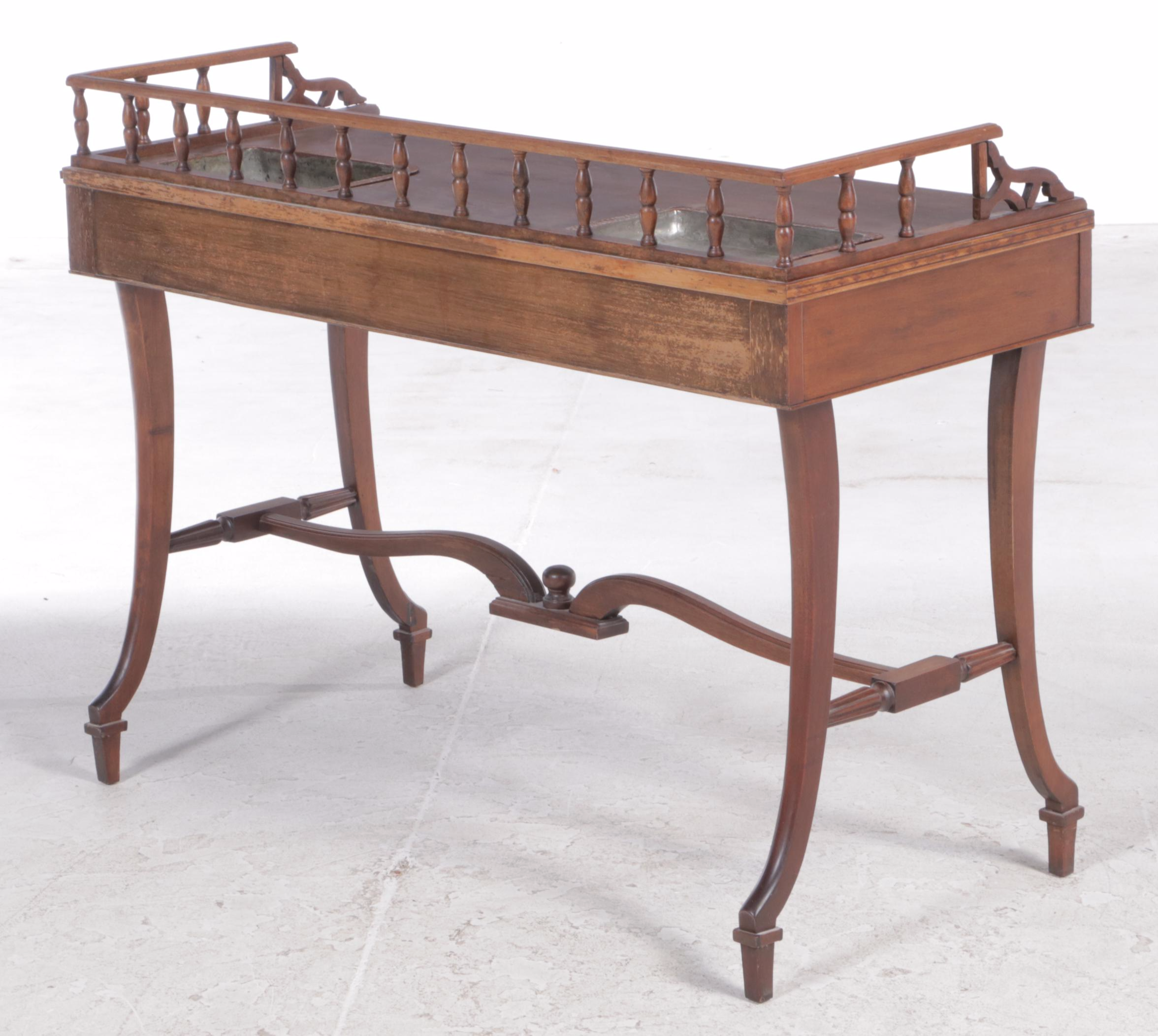 Mahogany and Line-Inlaid Rafraichissoir Dry Bar Table